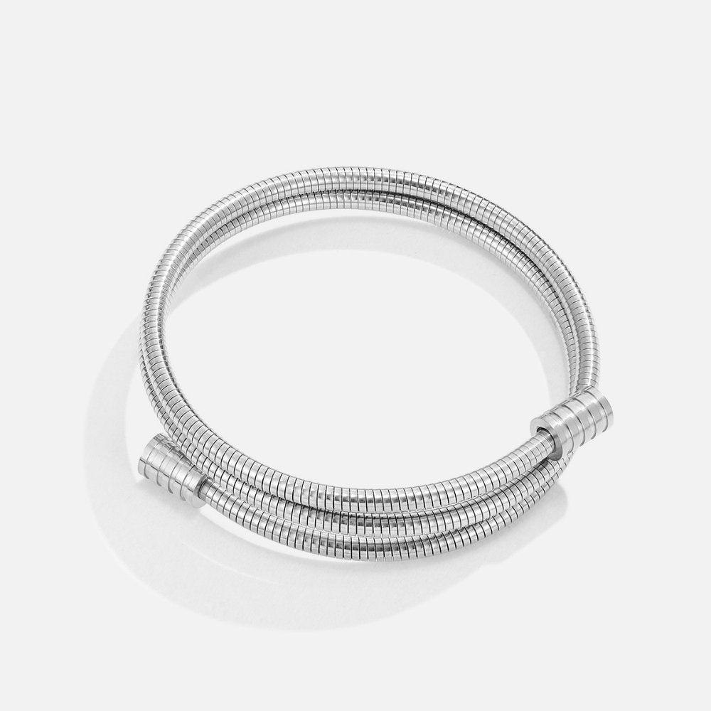 Twisted Silver Bracelet — Waterproof Minimalist Everyday Cuff