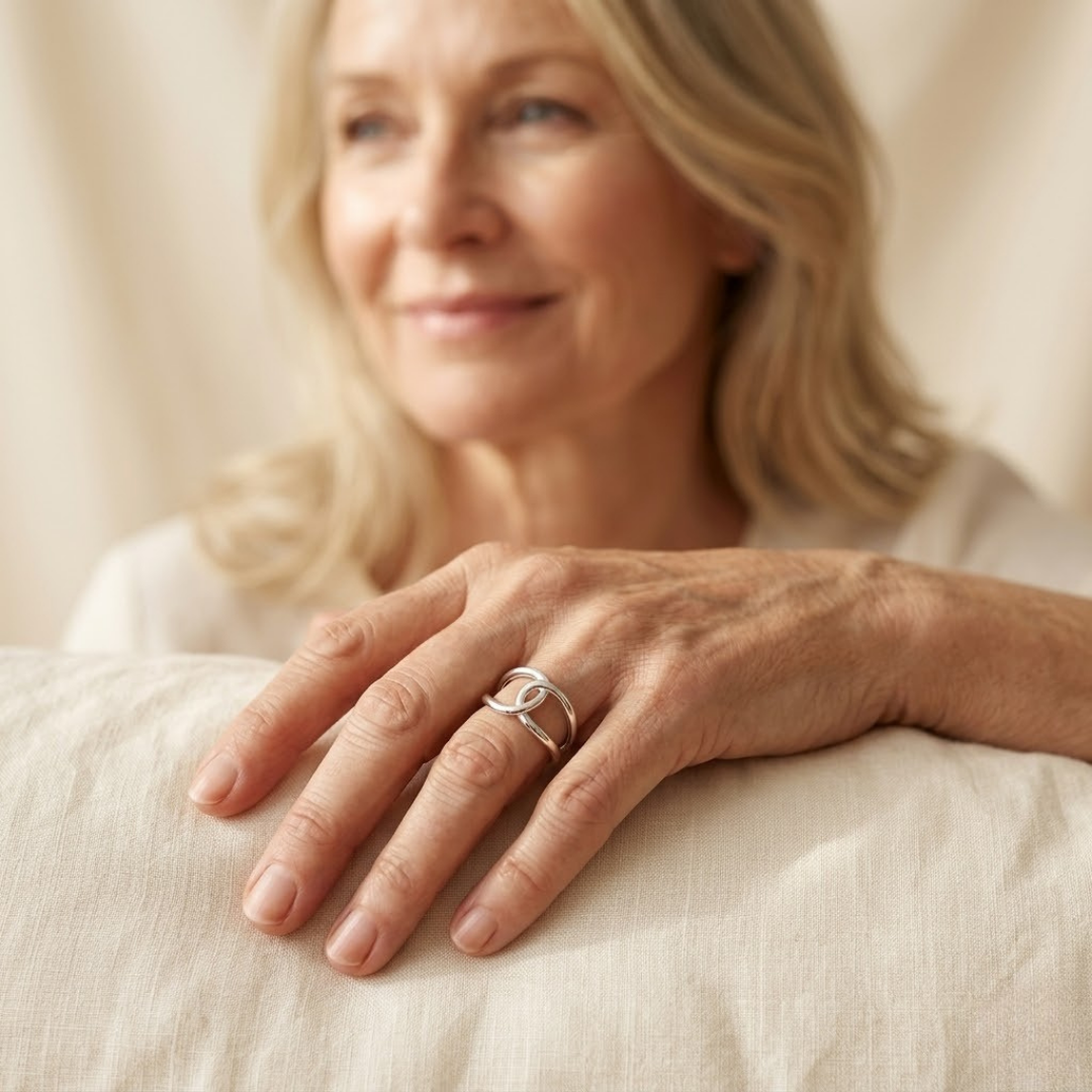 Astrid Silver Ring — Waterproof Modern Twist Band Ring