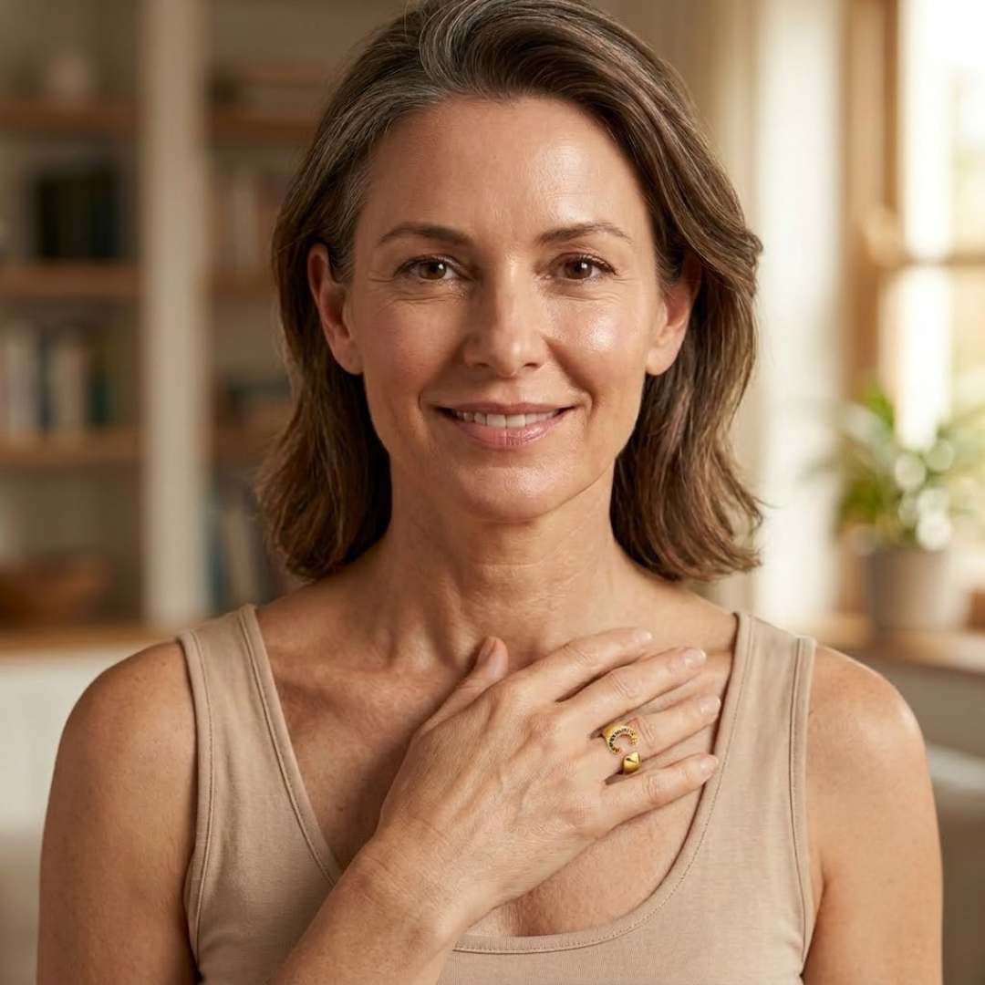 Calm Gold Initial Ring — Waterproof 18K Gold Plated Personalised Ring