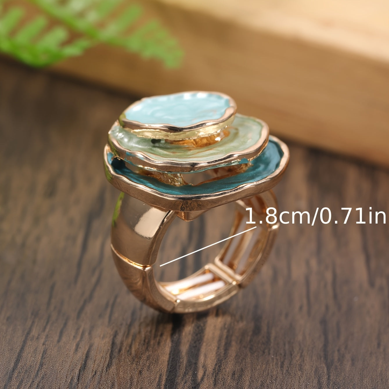 Boho Three-Layer Enamel Ring — Waterproof Colourful Bohemian Stacking Ring