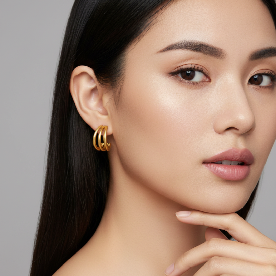 Ana Triple Gold Hoop Earrings — Minimalist Everyday Jewelry