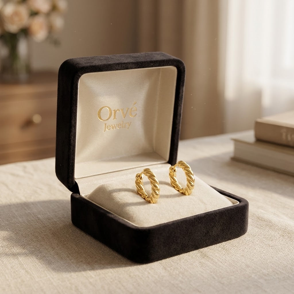 Luna Twist Gold Hoop Earrings — Minimalist Everyday Hoops