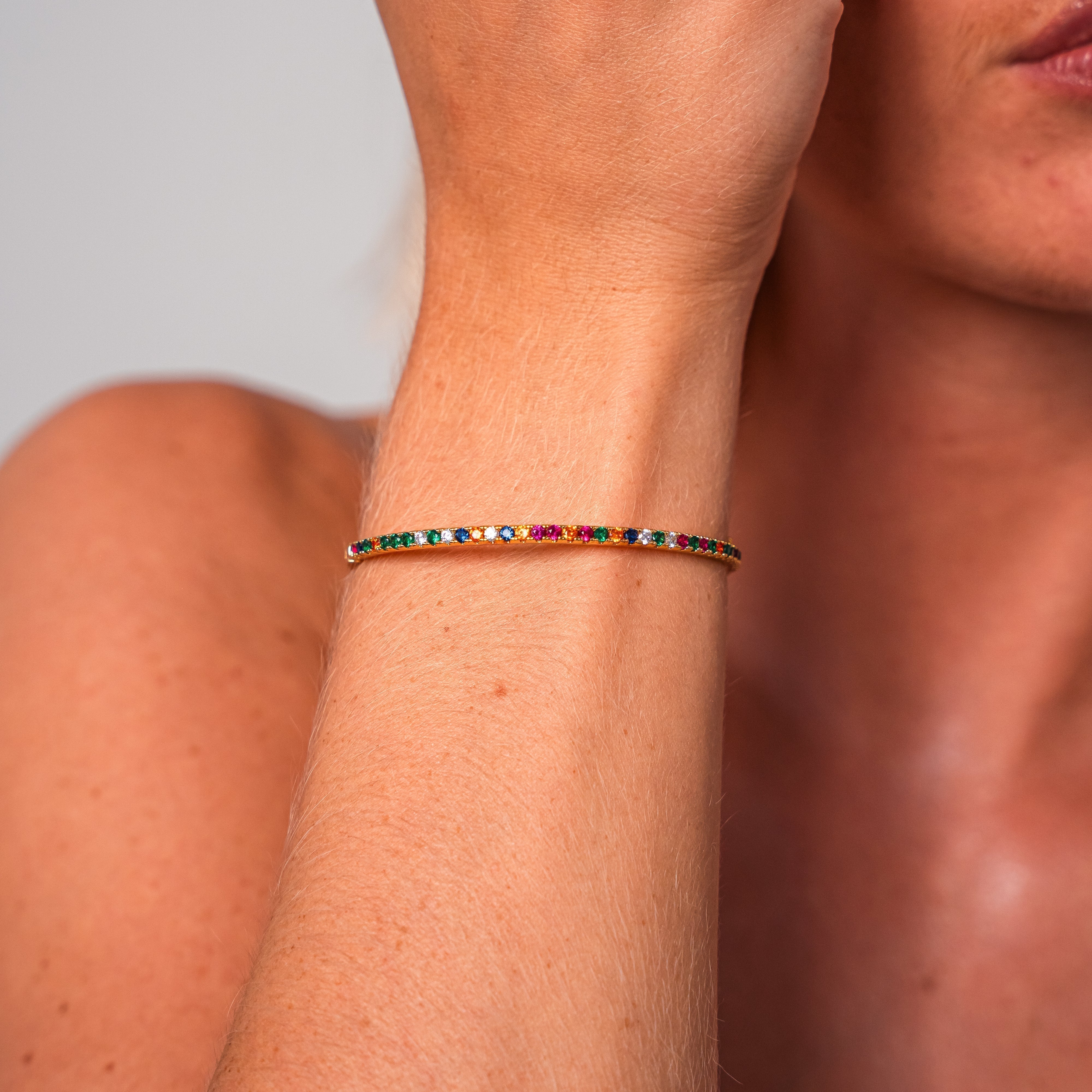 Vibrant Purple Rainbow Bracelet — Colourful Gemstone Joy Bracelet
