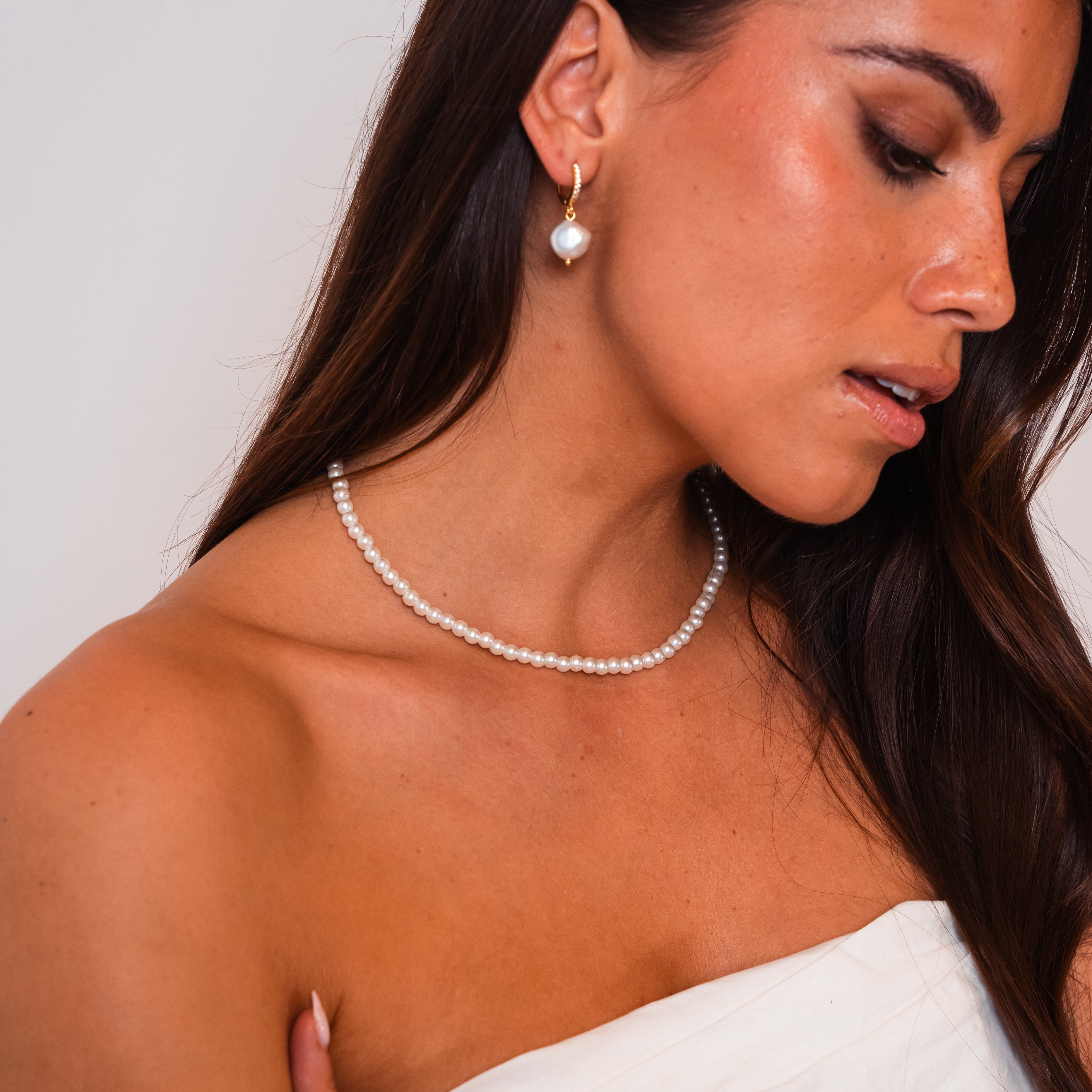 Natural Freshwater Pearl Necklace — Adjustable Choker or Collarbone Length