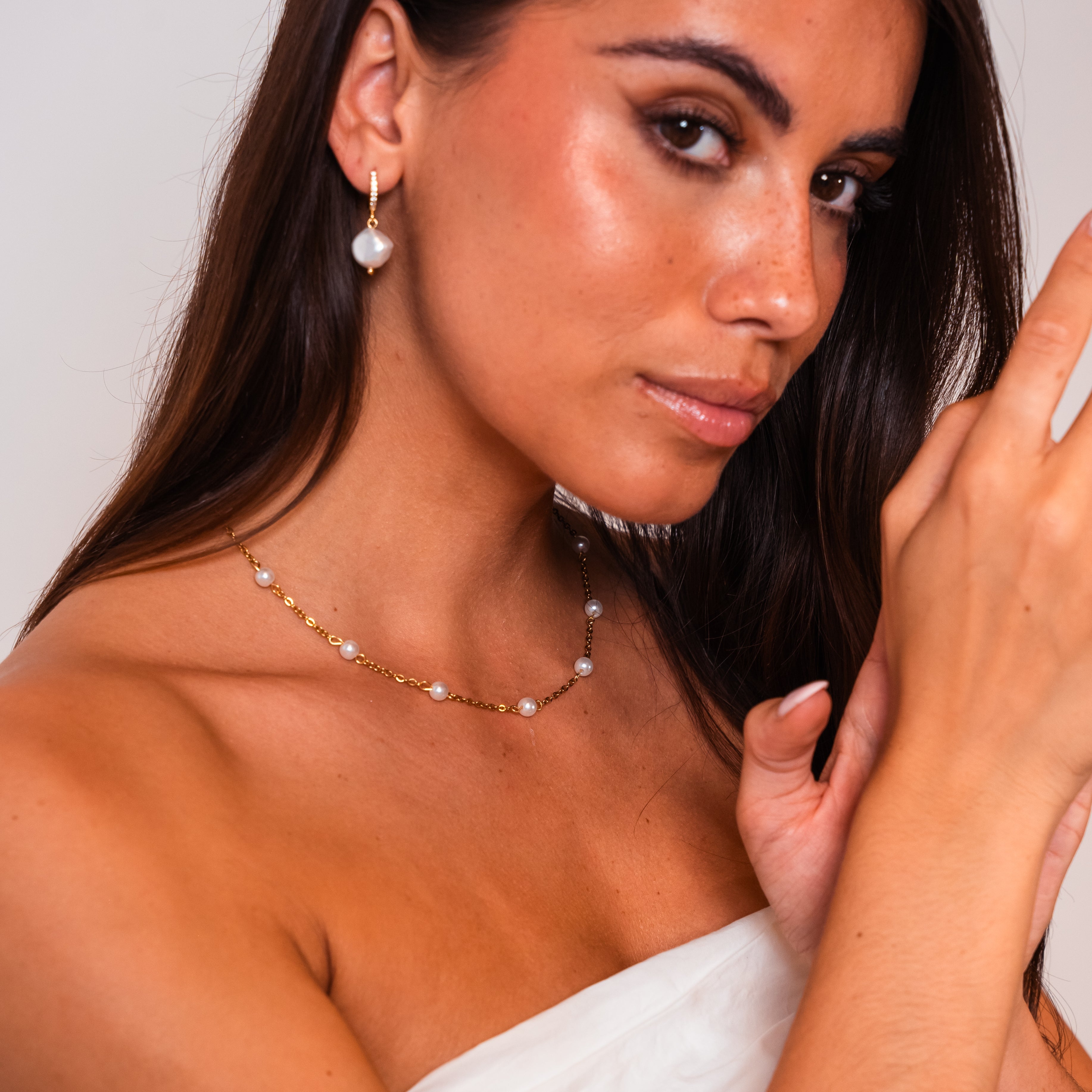 Pearls of the Island Necklace — Delicate Pearl Layering Necklace