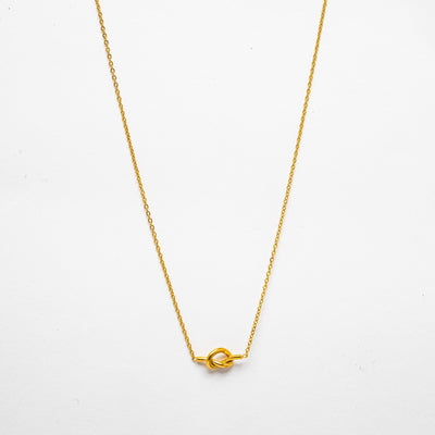 Adela Knot Necklace — Delicate Gold Knot Pendant Necklace