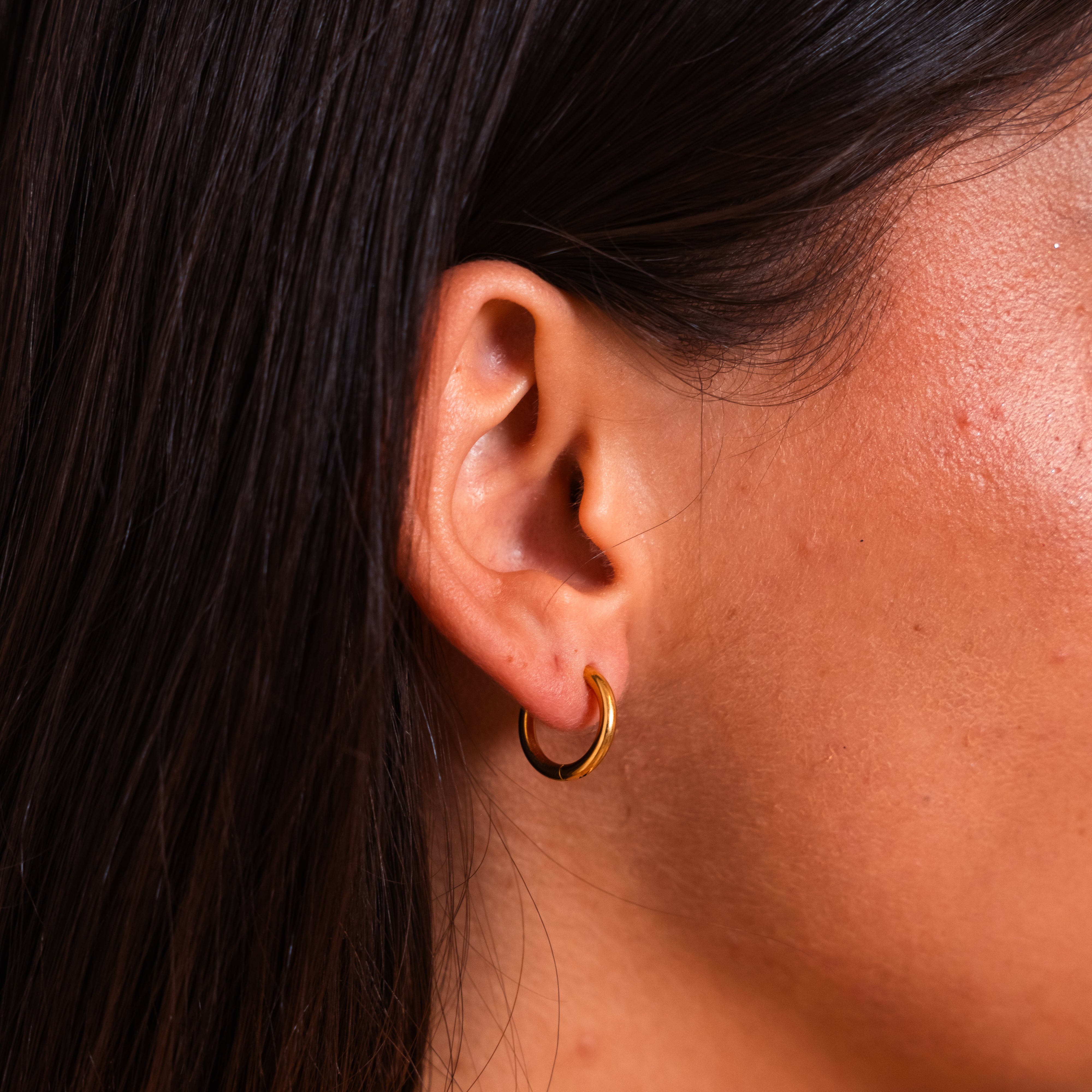 Snuggle Time Mini Hoop Earrings — 18K Gold PVD Stainless Steel Everyday Hoops