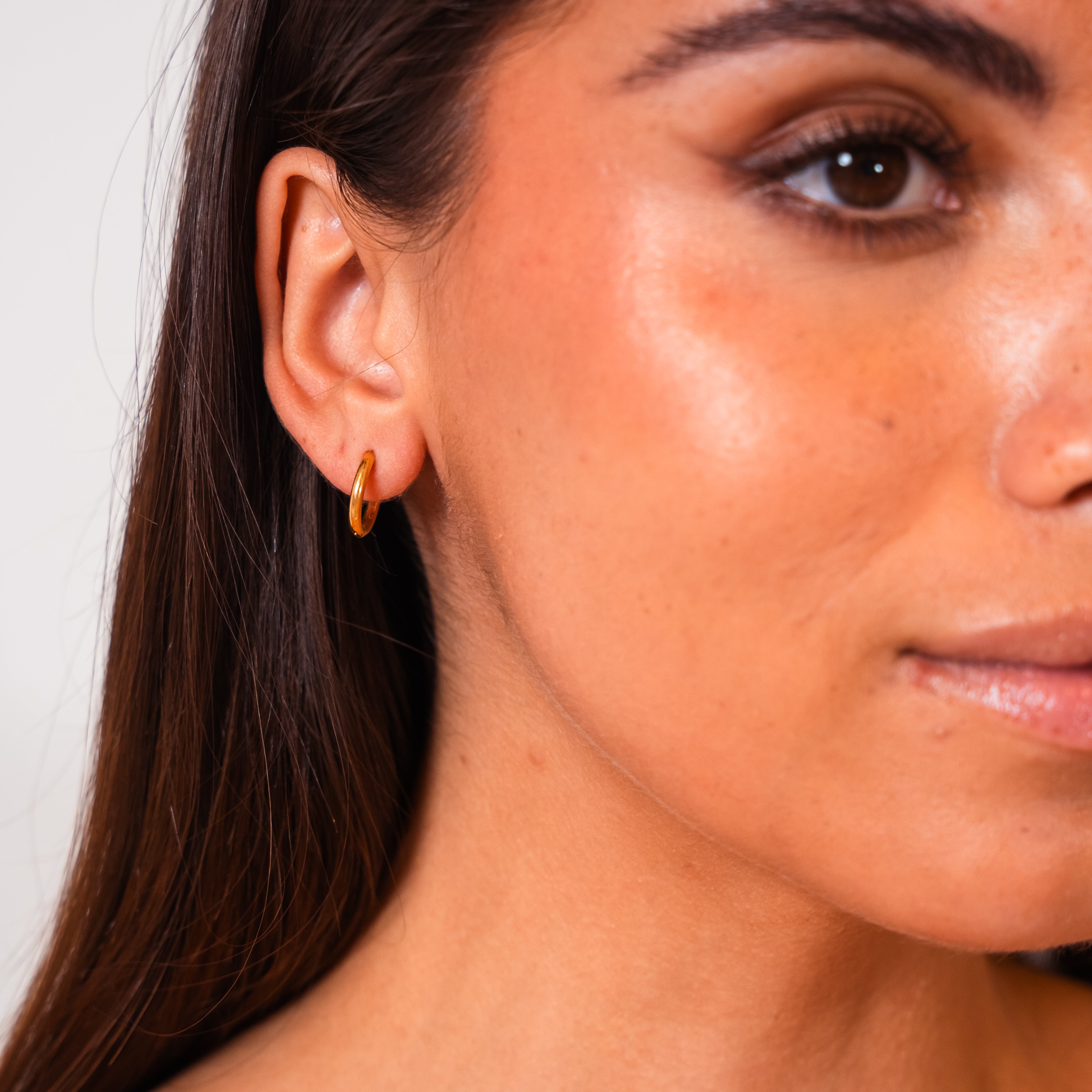 Snuggle Time Mini Hoop Earrings — 18K Gold PVD Stainless Steel Everyday Hoops
