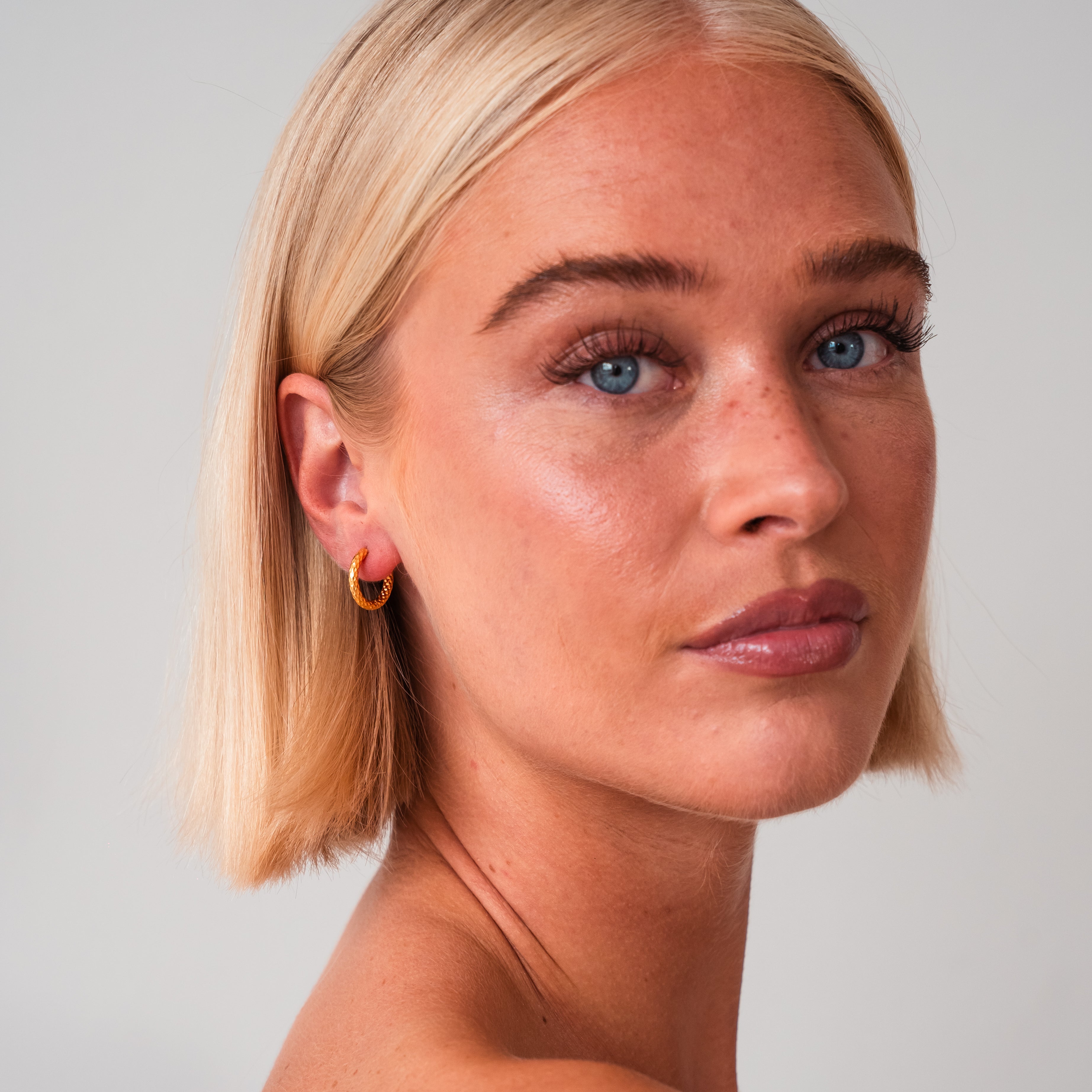 Hammered Hoop Earrings — Textured Everyday Statement Hoops