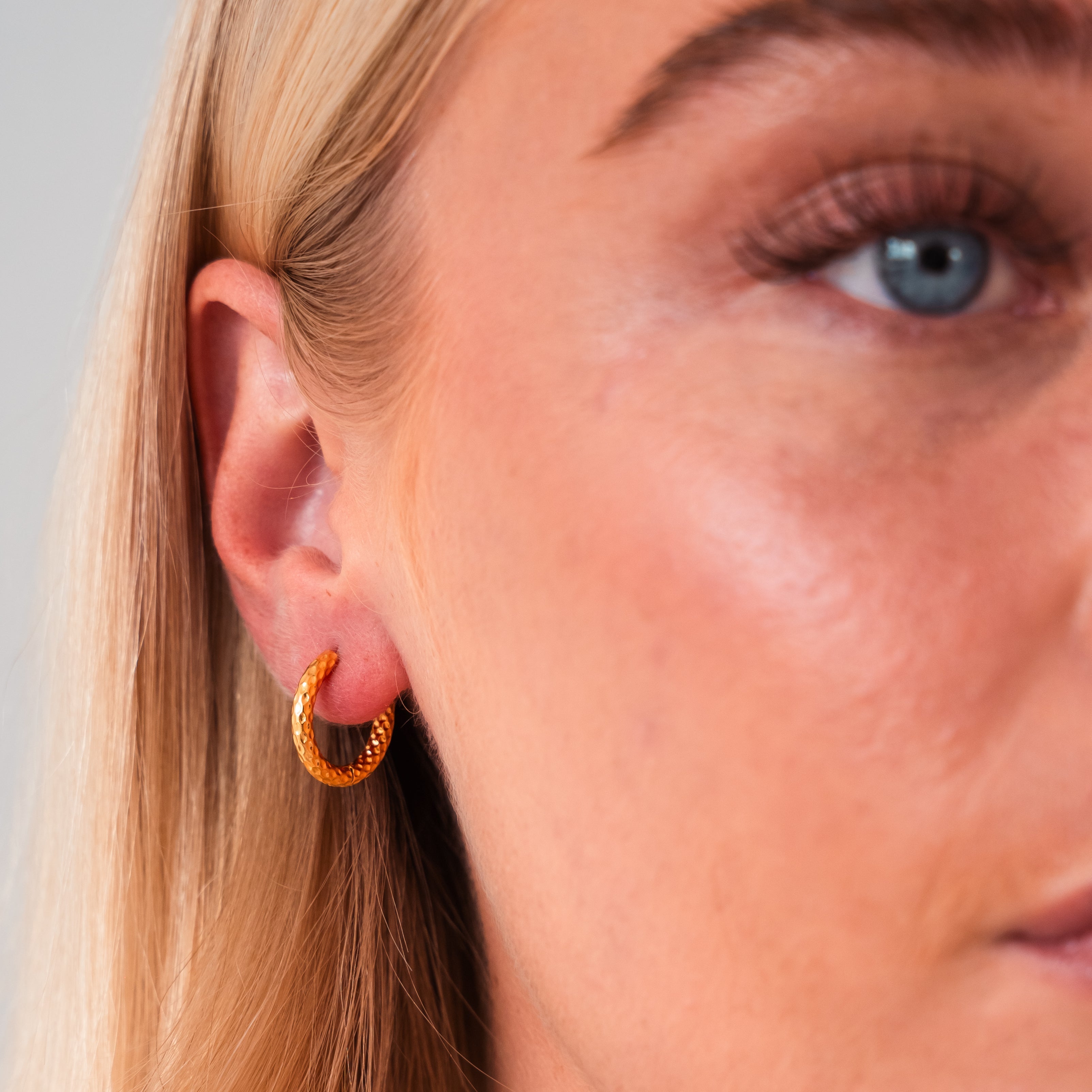 Hammered Hoop Earrings — Textured Everyday Statement Hoops