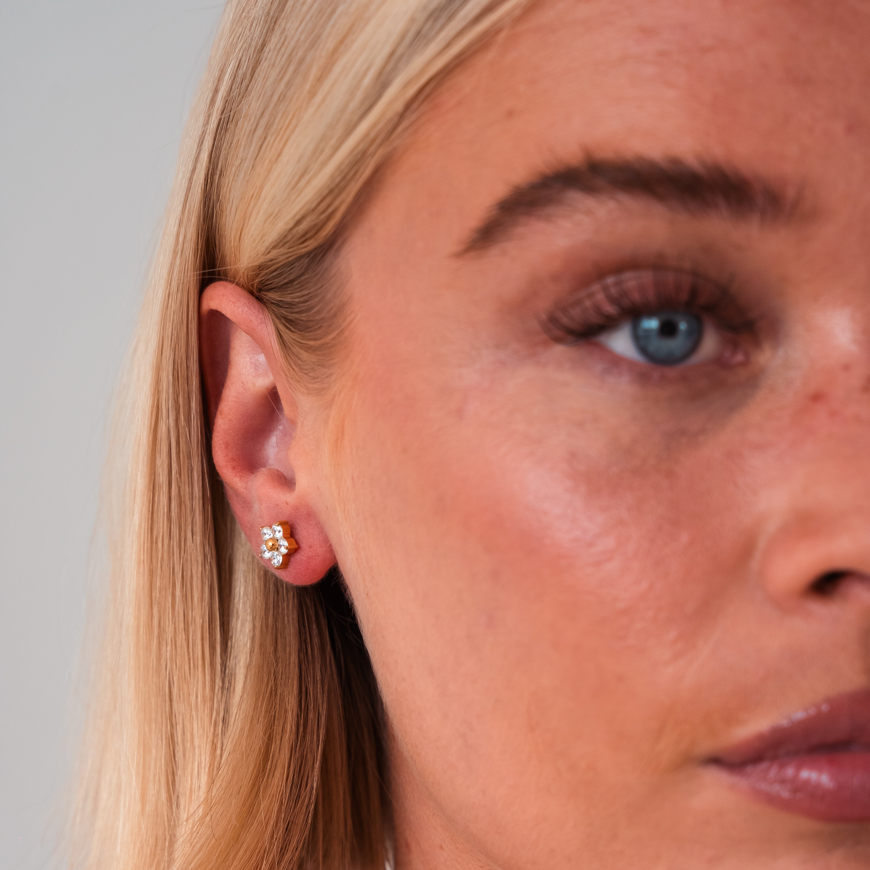 Floral Ear Decals — Delicate Flower Adhesive Ear Accessories
