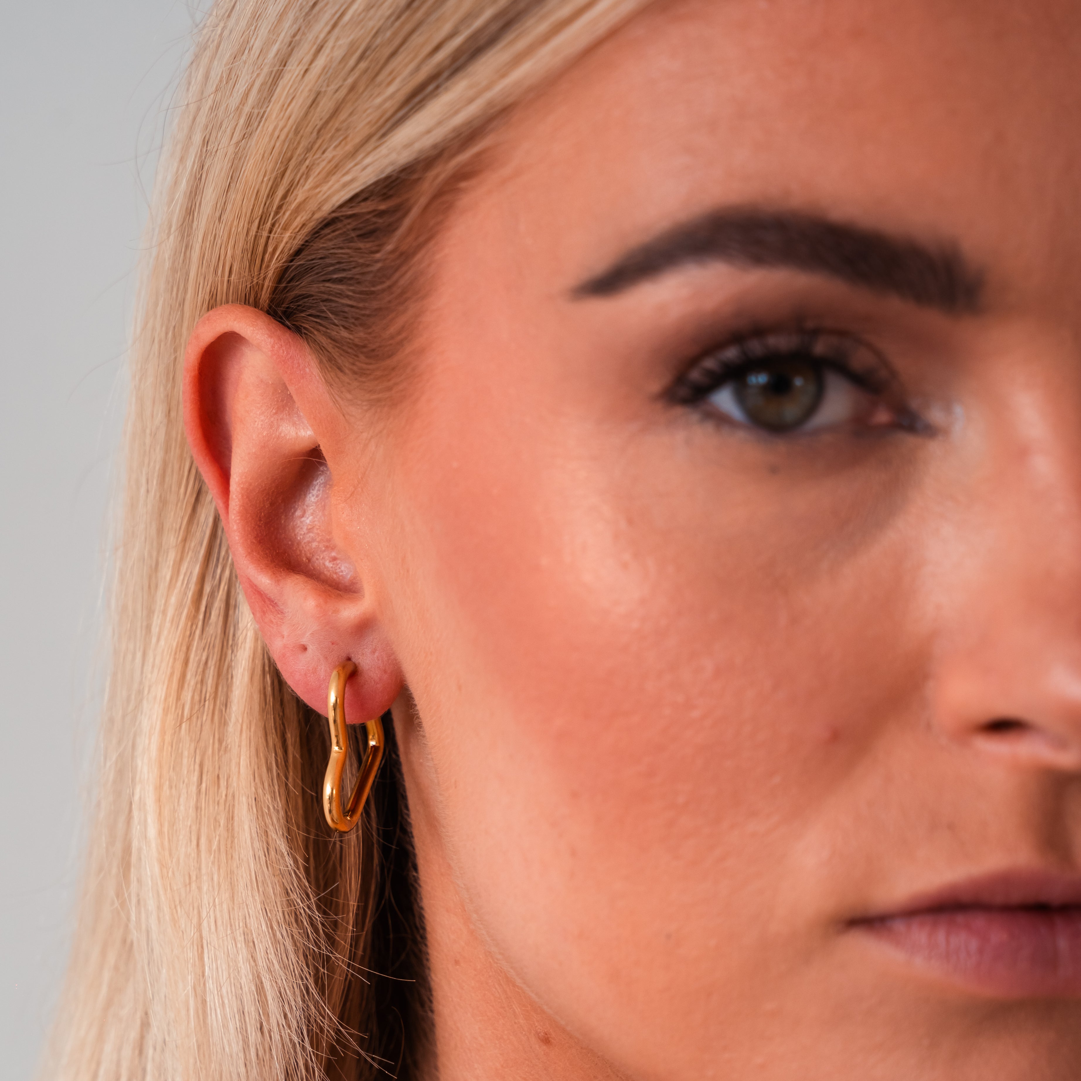Love Heart Stud Earrings — Cute Everyday Gold Heart Earrings
