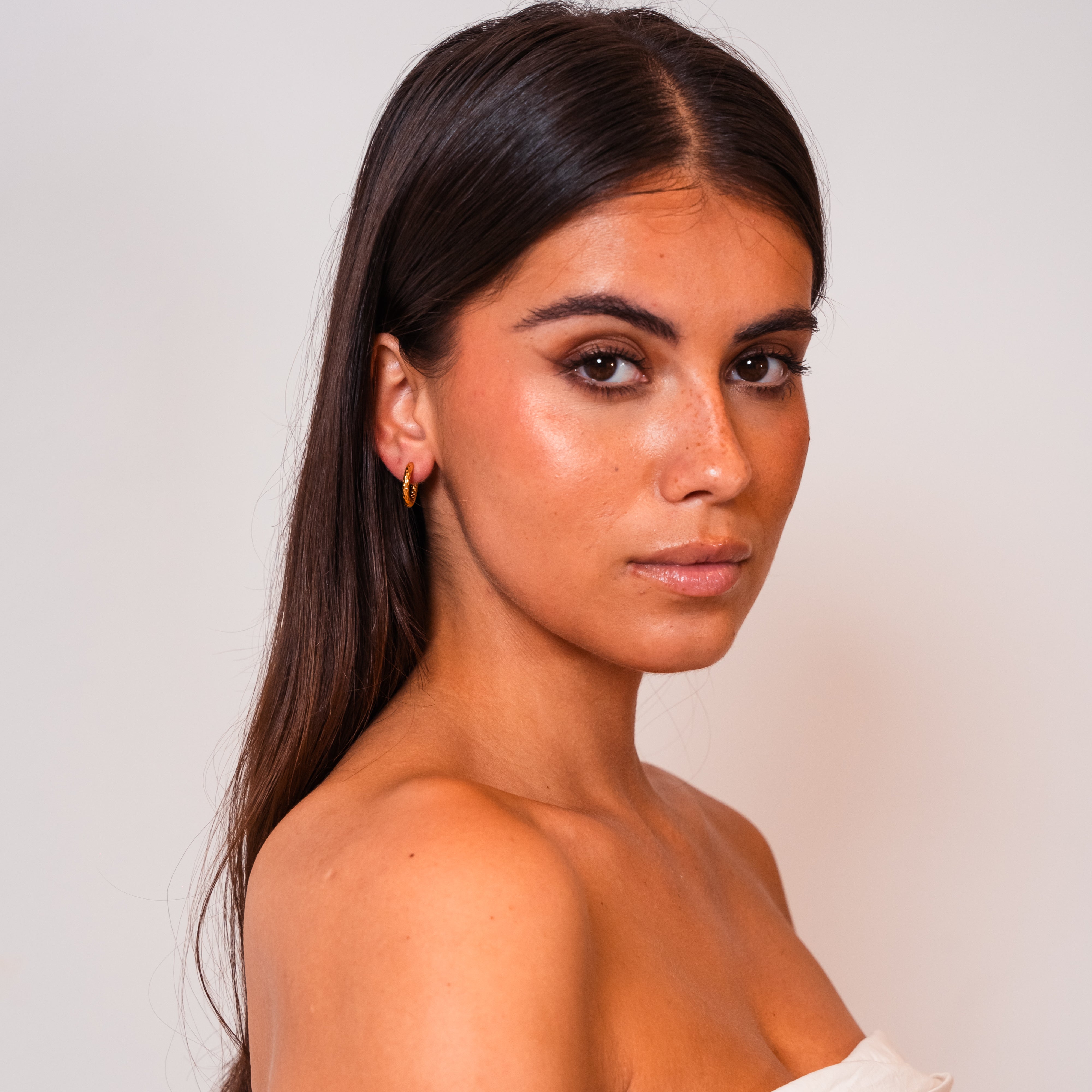 Hammered Hoop Earrings — Textured Everyday Statement Hoops