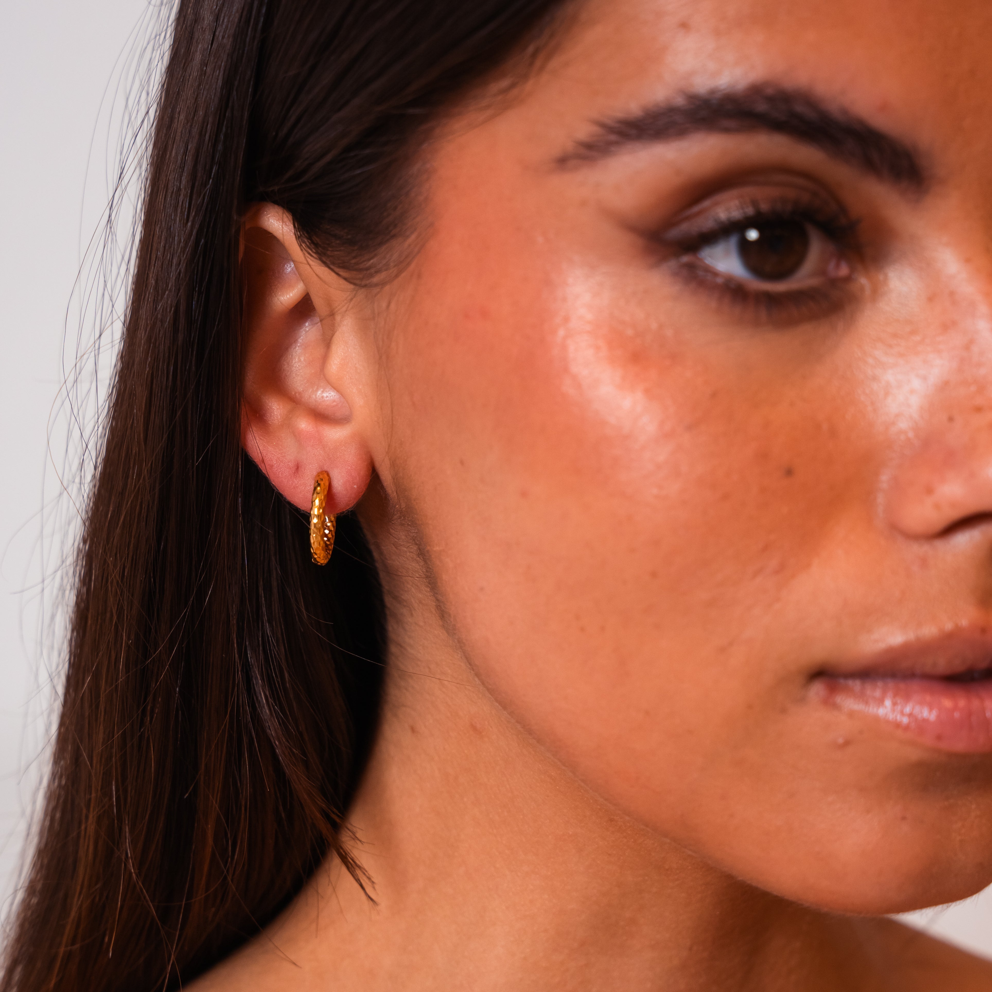Hammered Hoop Earrings — Textured Everyday Statement Hoops