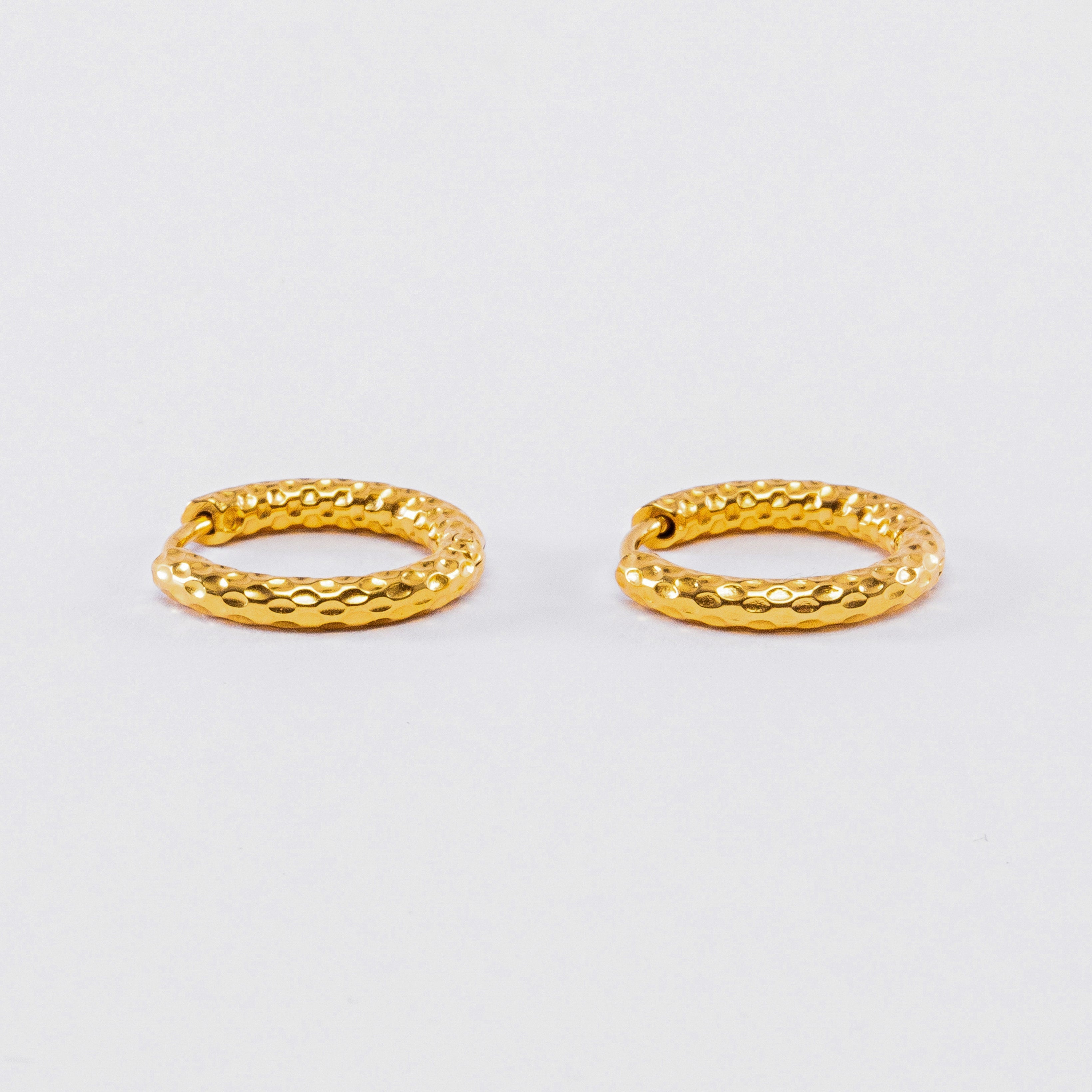 Hammered Hoop Earrings — Textured Everyday Statement Hoops