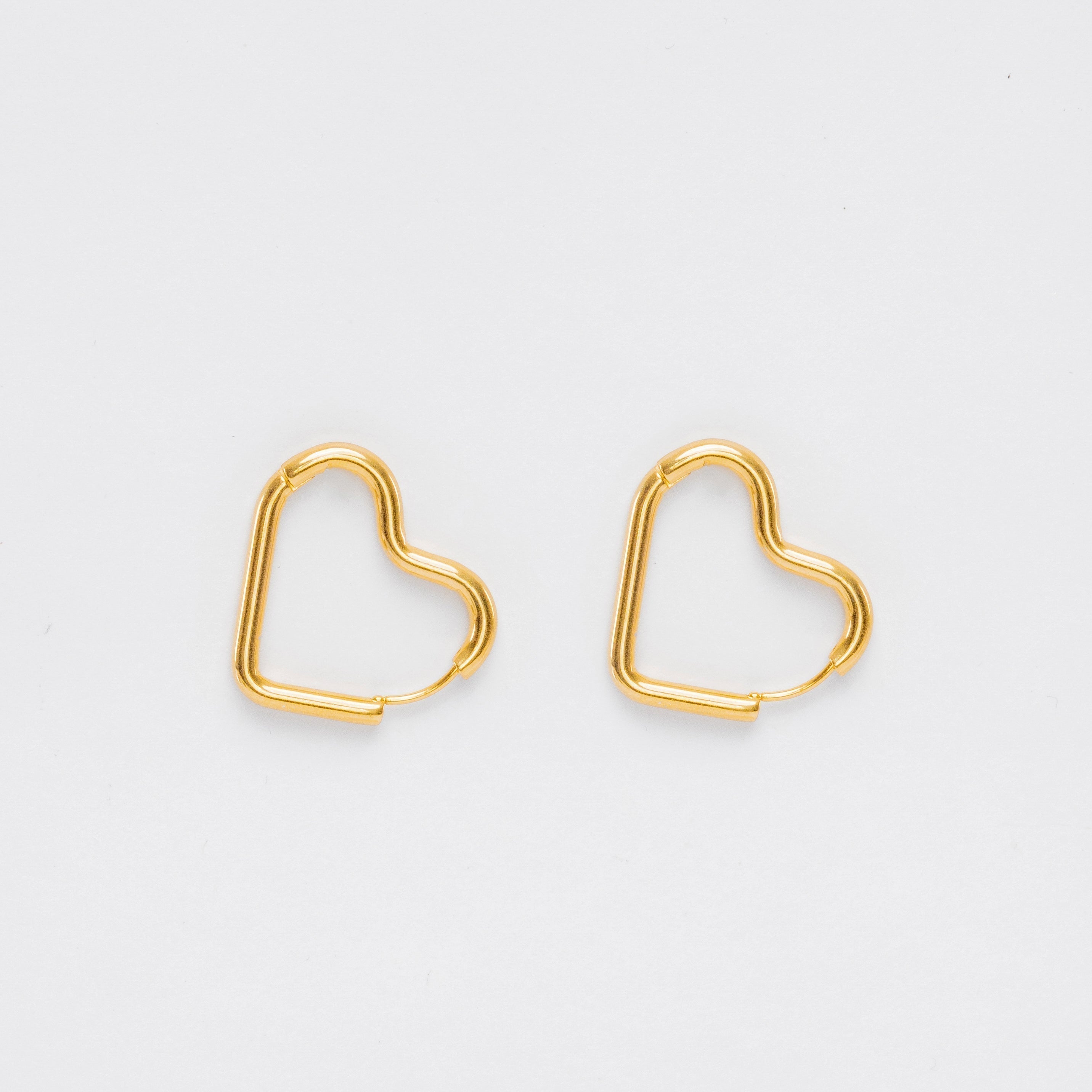 Love Heart Stud Earrings — Cute Everyday Gold Heart Earrings