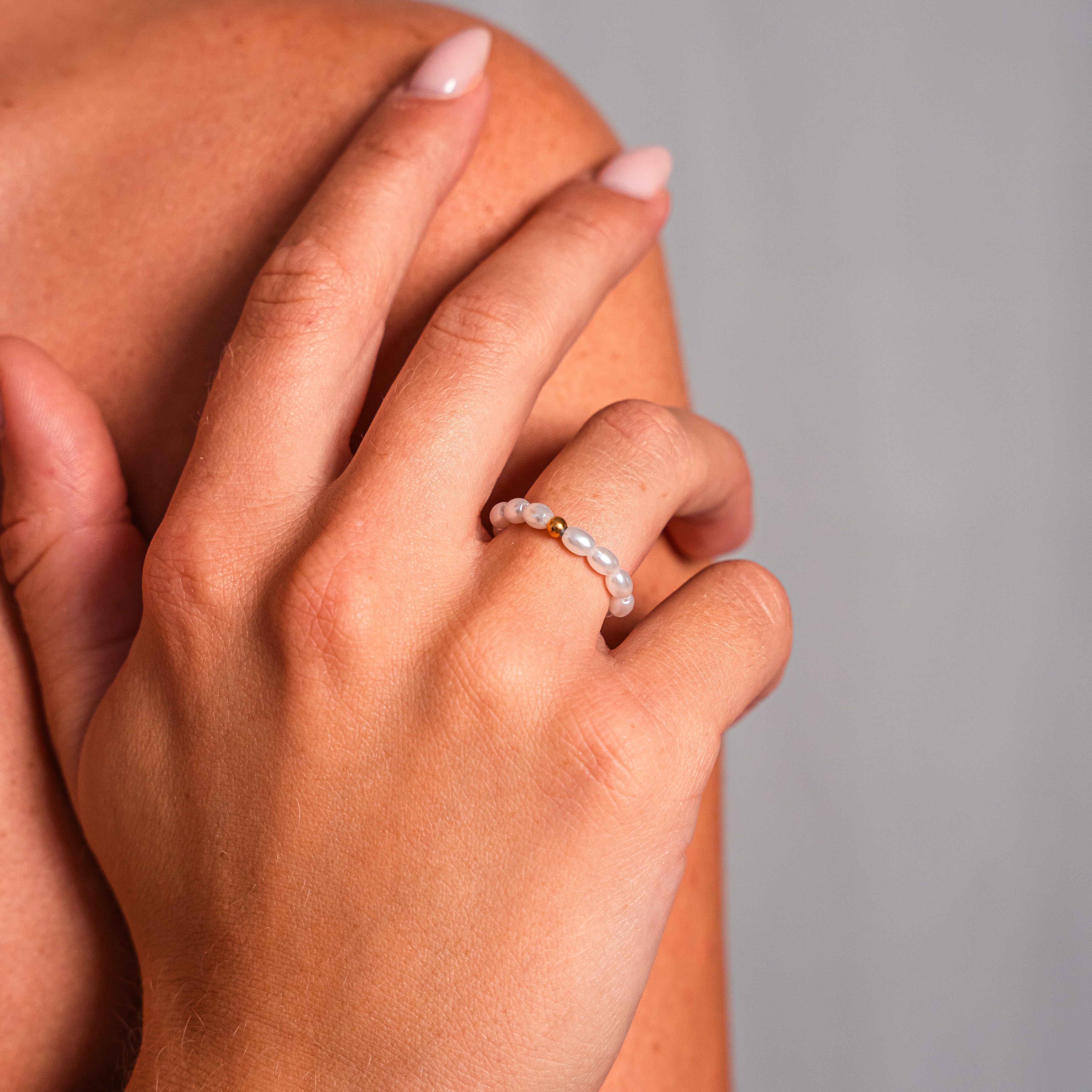 Muai Pearl Statement Ring — Real Freshwater Pearl PVD Gold Ring