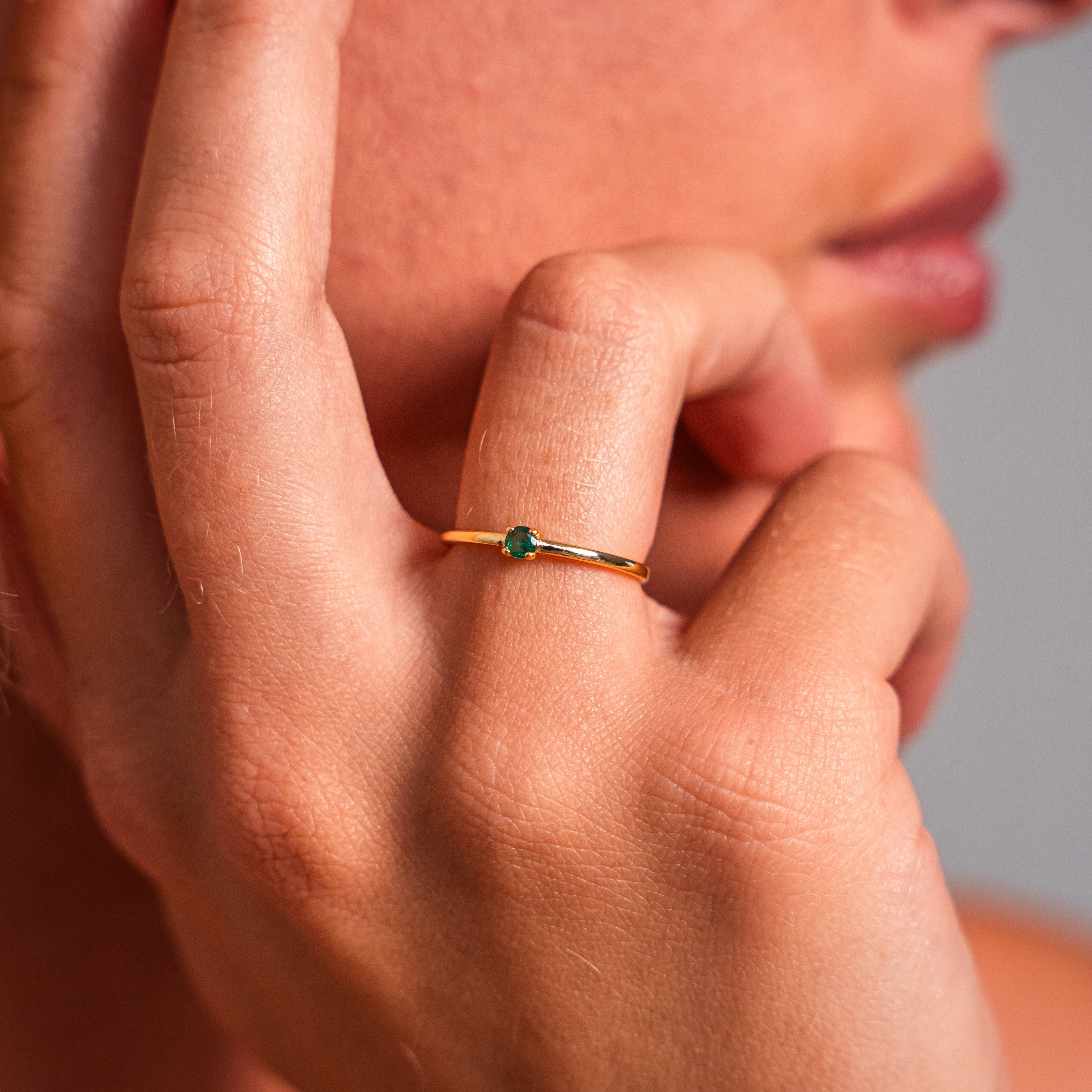 Radiant Emerald Gemstone Ring — AAA Zirconia Personalised Statement Ring