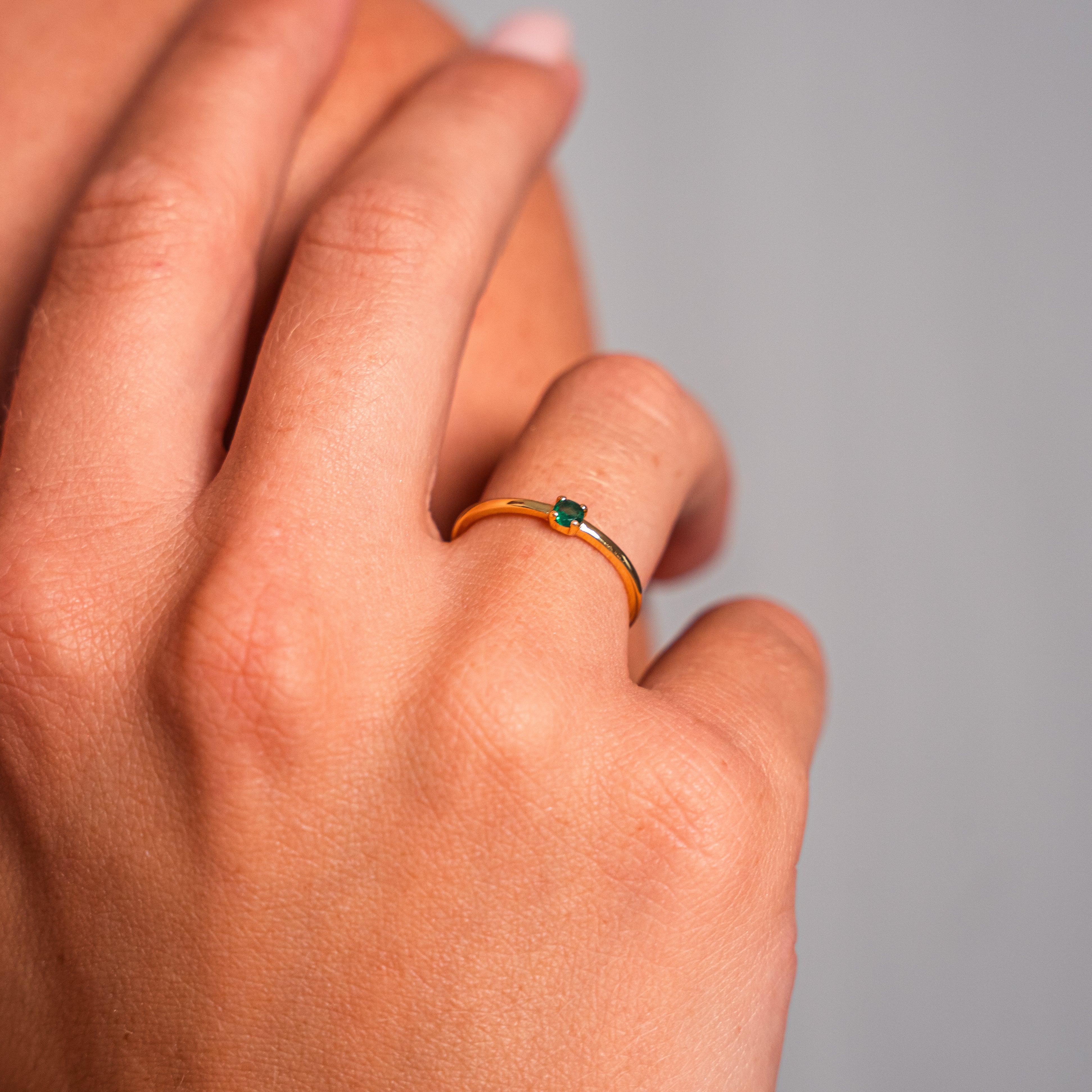 Radiant Emerald Gemstone Ring — AAA Zirconia Personalised Statement Ring