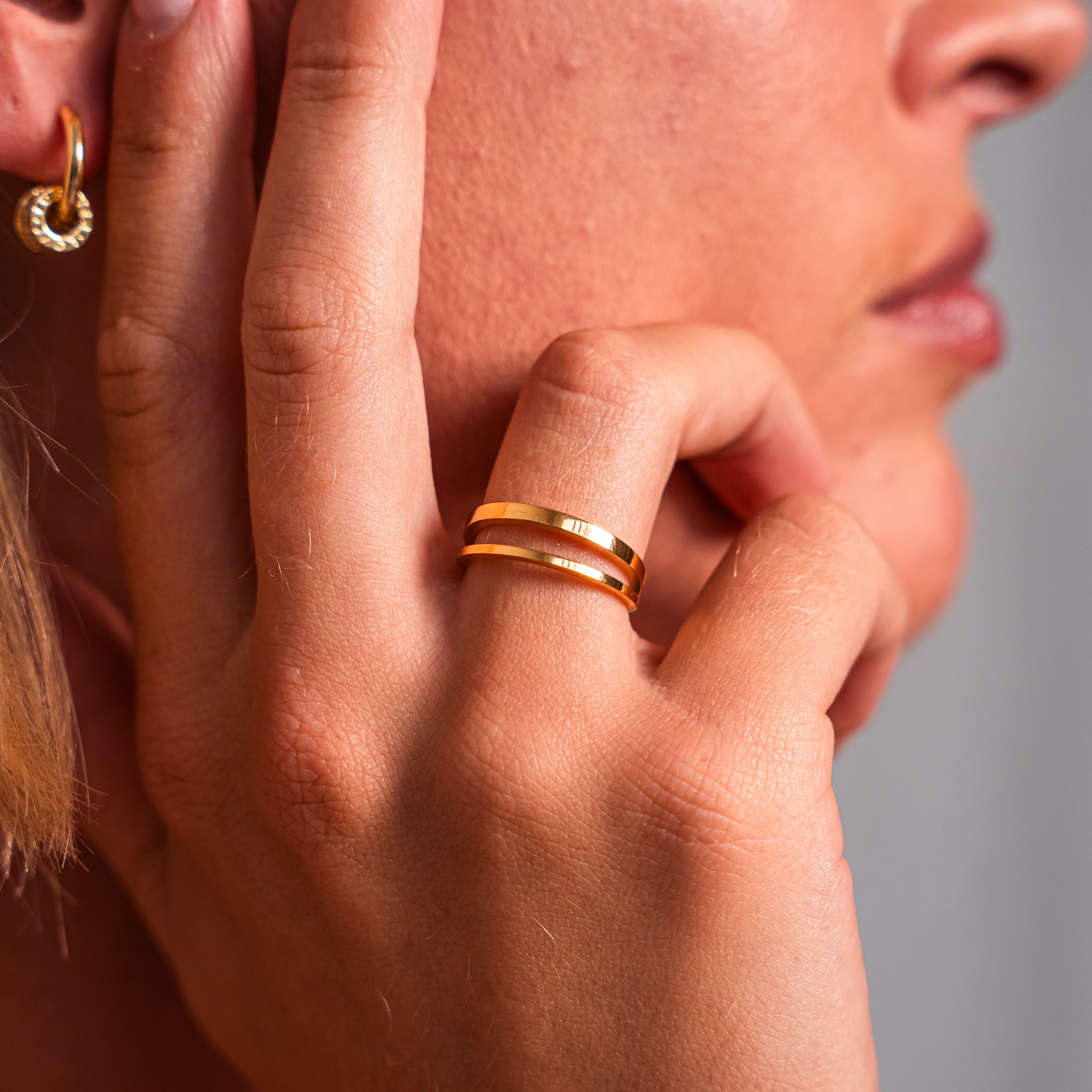 Nile River Essence Ring — Adjustable PVD Gold Sparkle Ring
