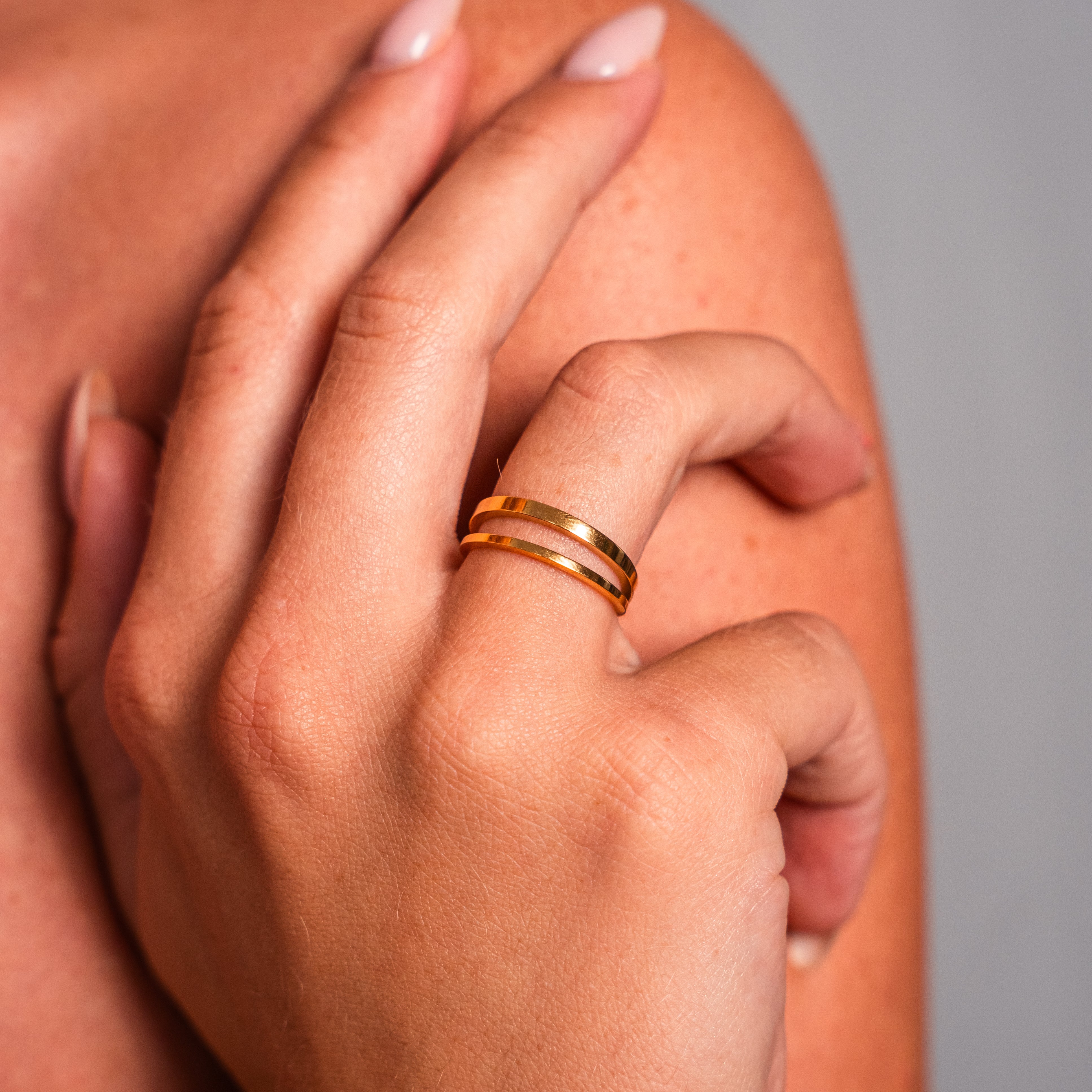 Nile River Essence Ring — Adjustable PVD Gold Sparkle Ring
