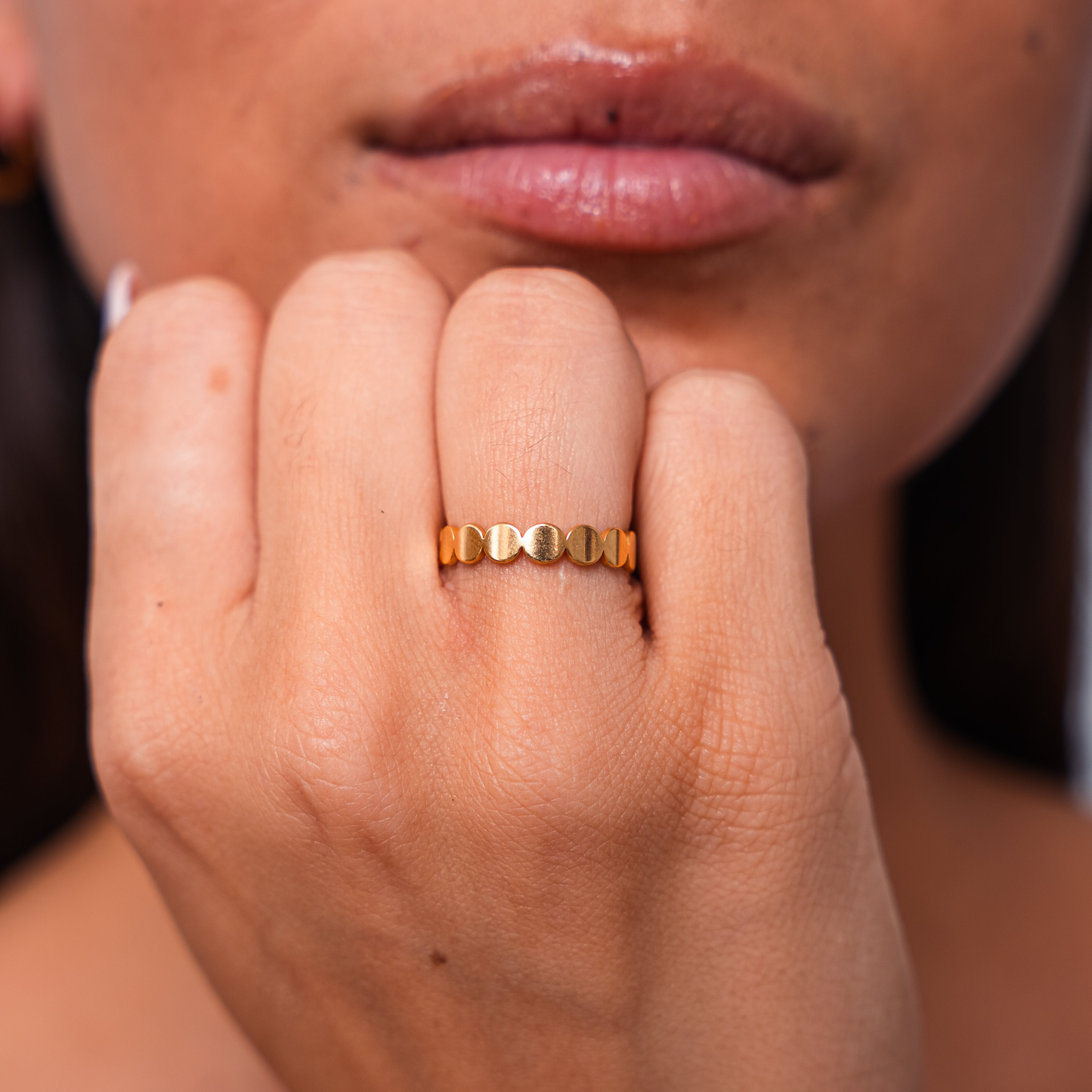 Resonance Echo Gold Ring — Chic Minimalist Everyday Statement Ring