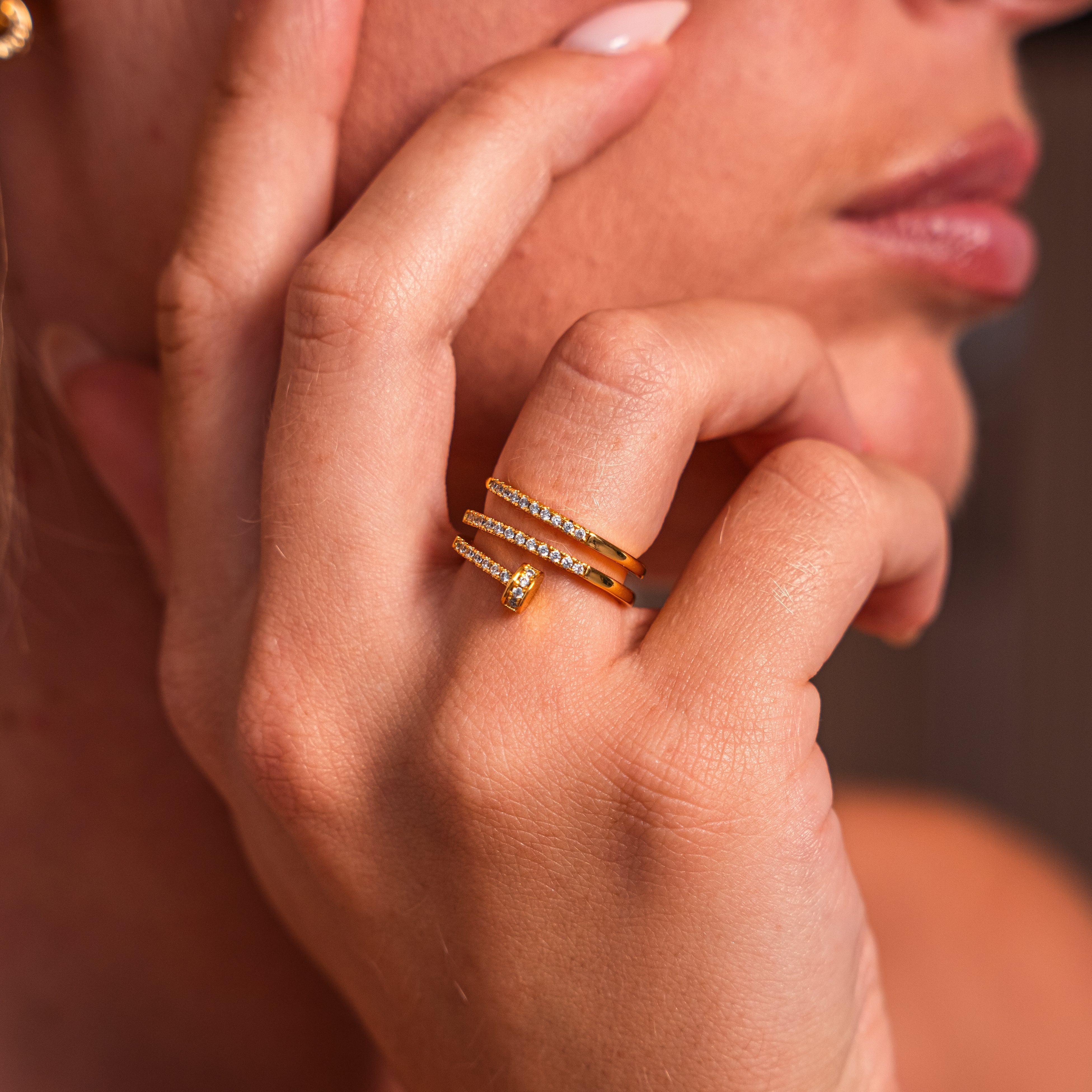 Athena Ring — Adjustable Chic Modern Statement Ring
