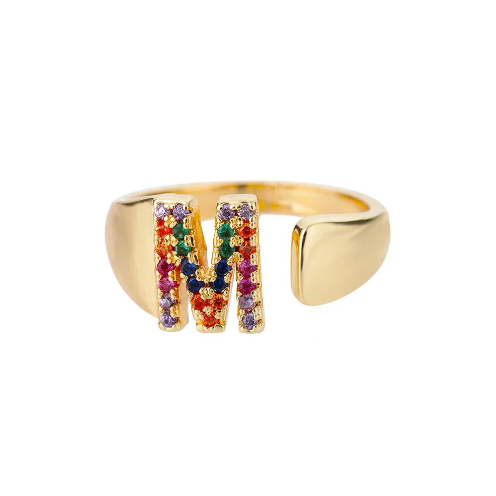 Muse Gold Initial Ring — Waterproof 18K Gold Plated Personalised Ring