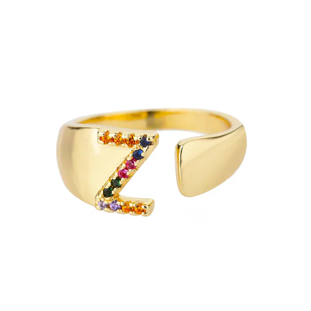 Zen Gold Initial Ring — Waterproof 18K Gold Plated Personalised Ring
