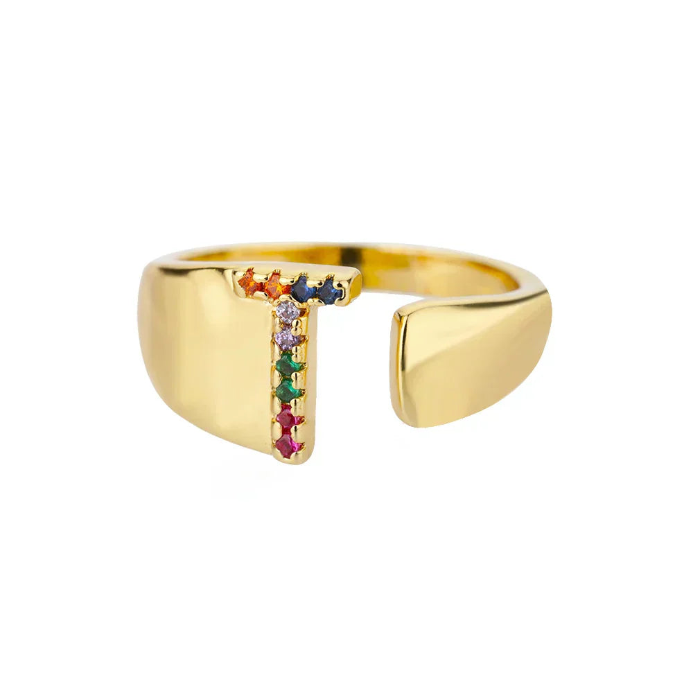 True Gold Initial Ring — Waterproof 18K Gold Plated Personalised Ring