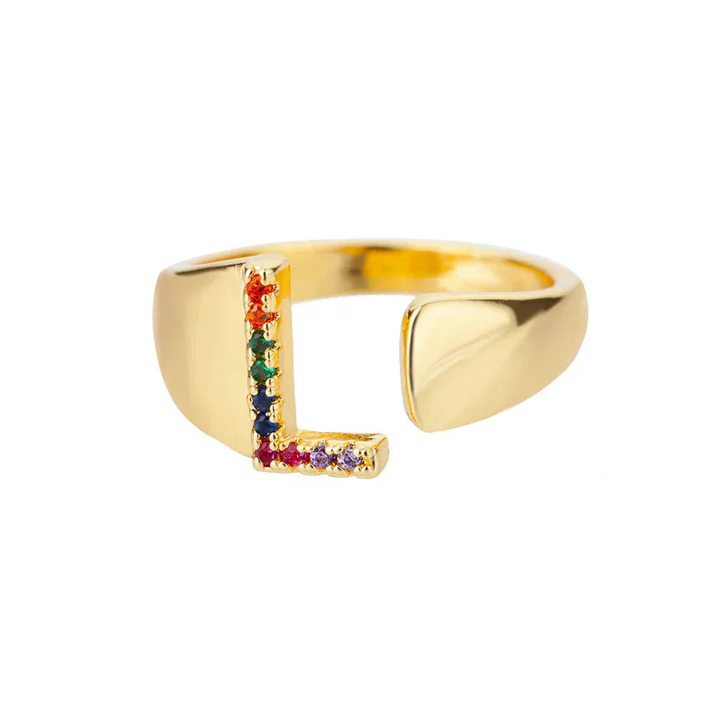 Love Gold Initial Ring — Waterproof 18K Gold Plated Personalised Ring