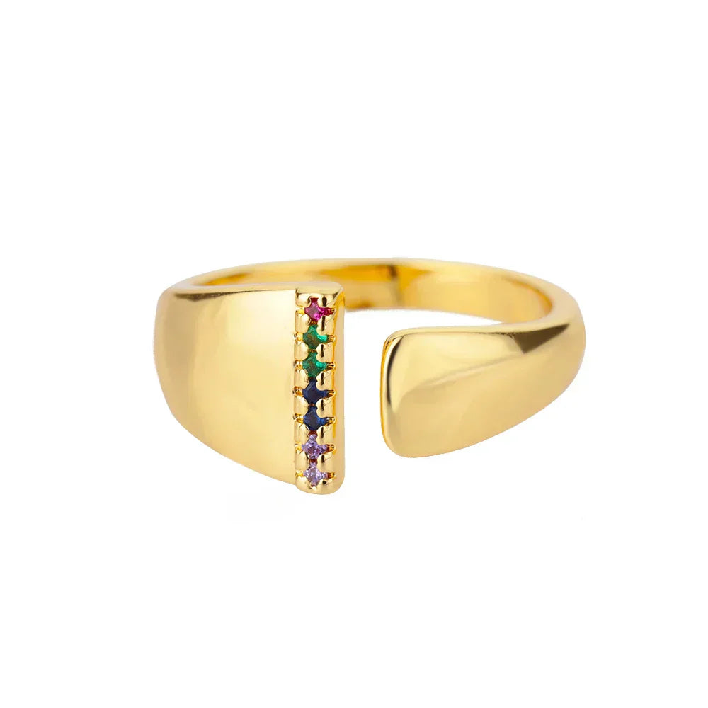 Iris Gold Initial Ring — Waterproof 18K Gold Plated Personalised Ring