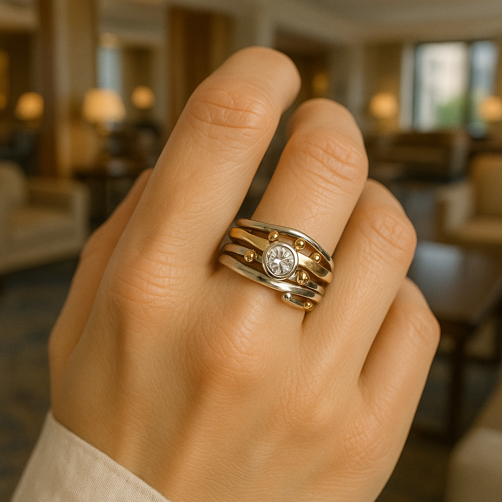 Royal Vintage Gold Inlaid Ring — Waterproof Ornate Statement Ring