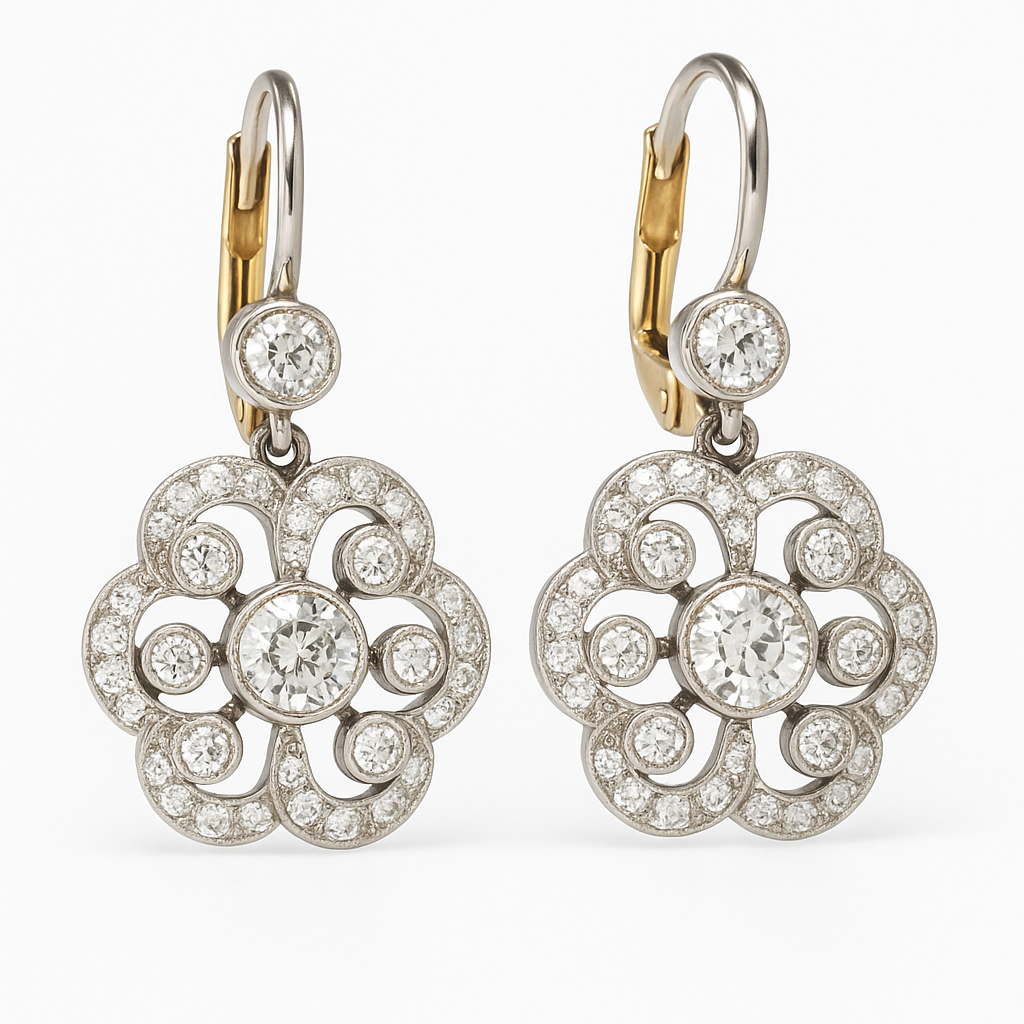 Vintage Mandala Crystal Earrings — Bohemian Gold Statement Earrings