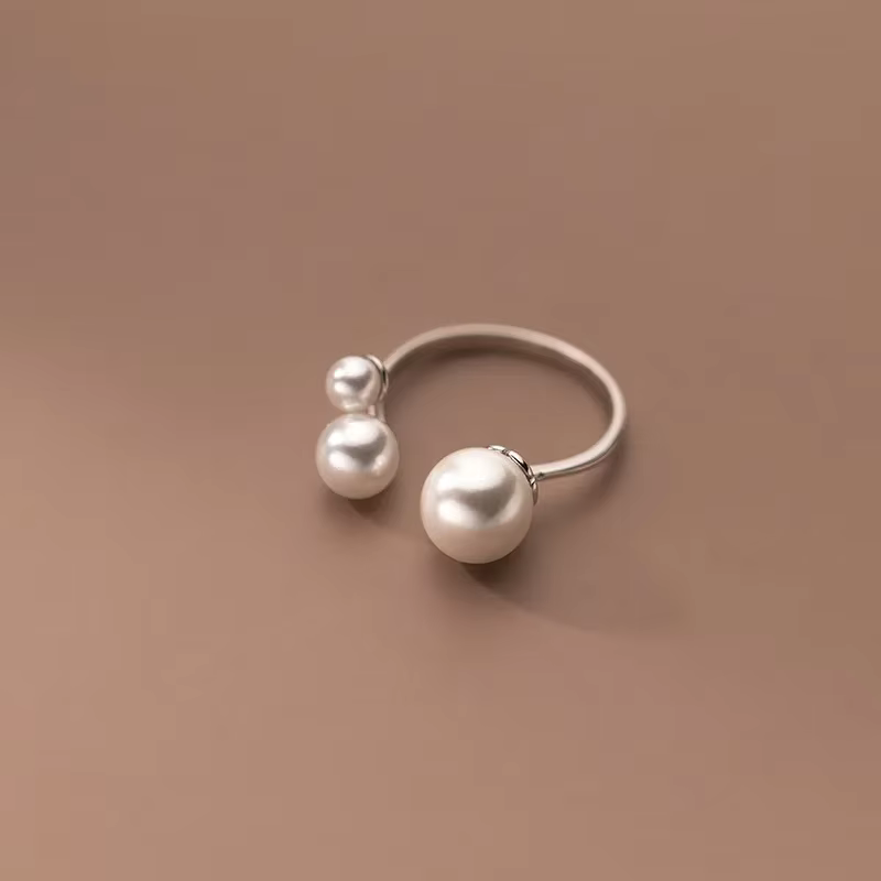Adjustable Triple Freshwater Pearl Ring — 18K Gold PVD Sterling Silver Ring