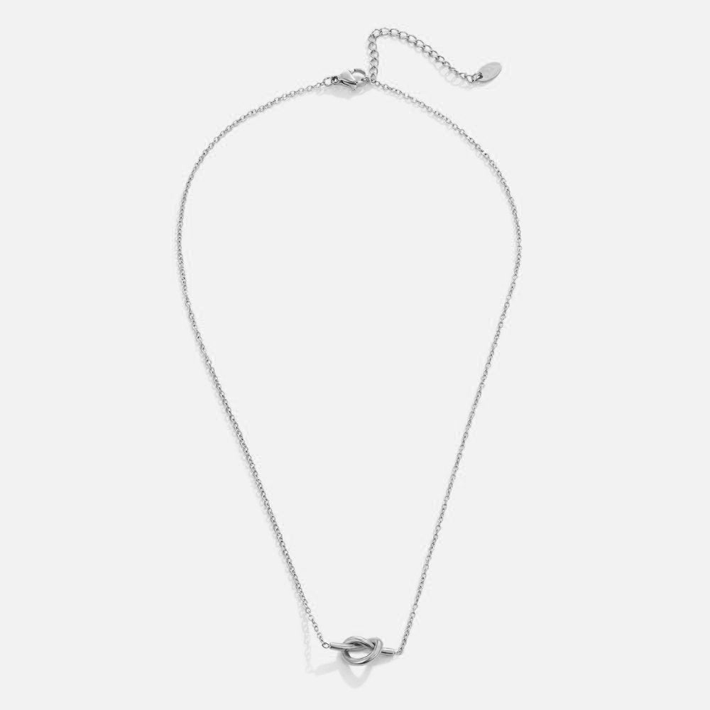 Adela Knot Silver Necklace — Waterproof Minimalist Pendant Necklace