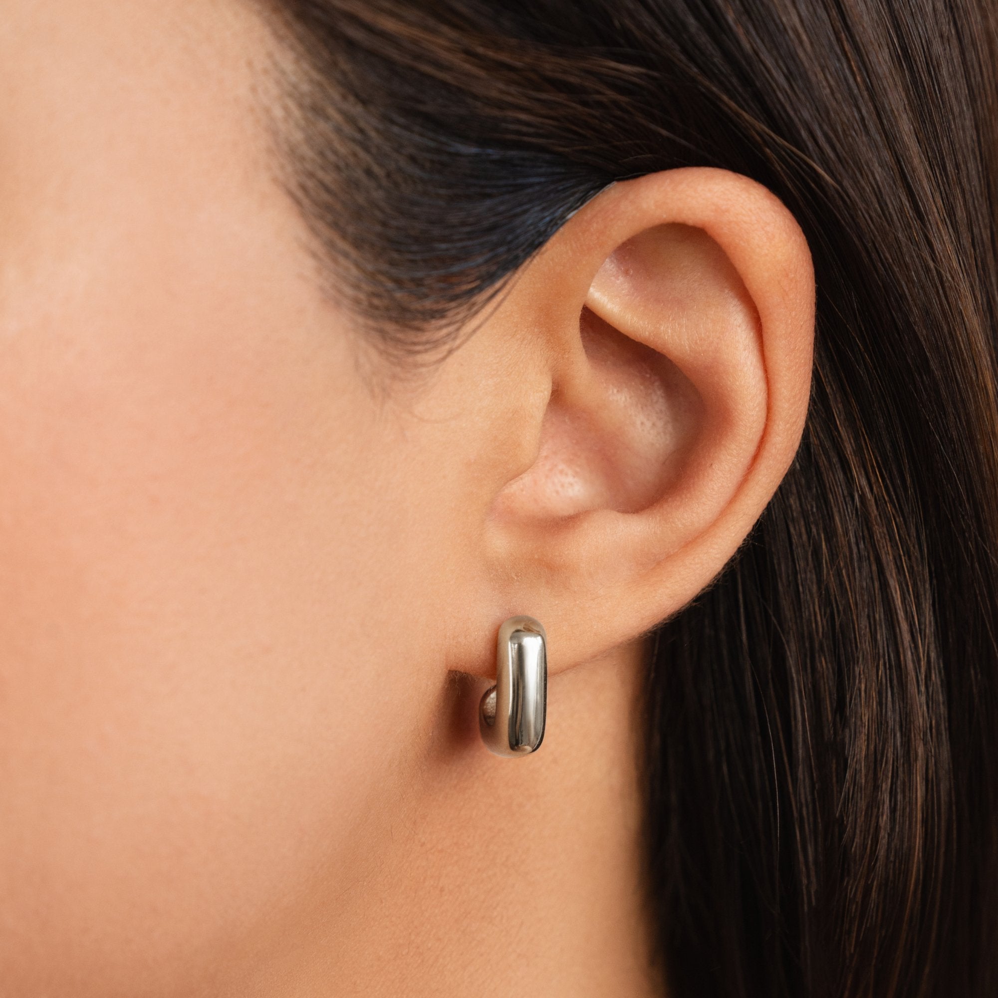 Alice Square Hoop Earrings — Waterproof Minimalist Geometric Hoops