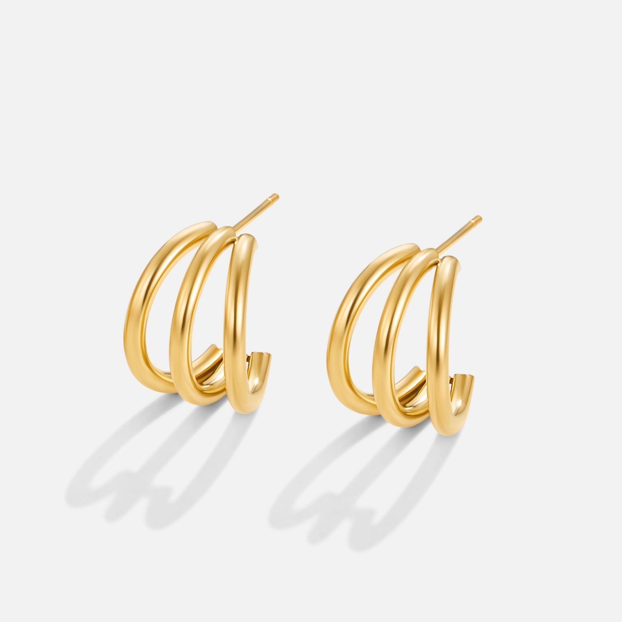 Ana Triple Gold Hoop Earrings — Minimalist Everyday Jewelry