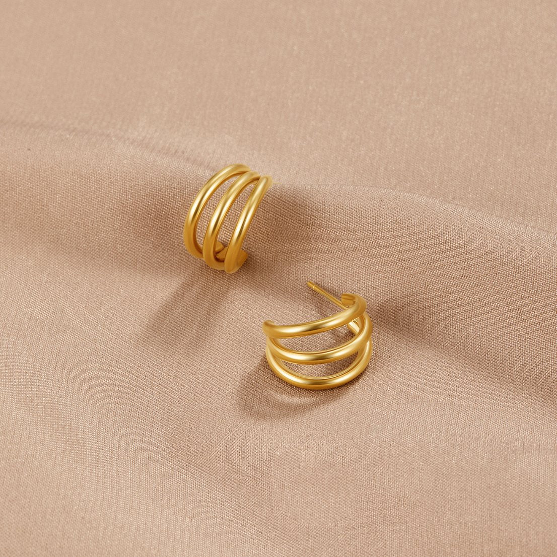 Ana Triple Gold Hoop Earrings — Minimalist Everyday Jewelry