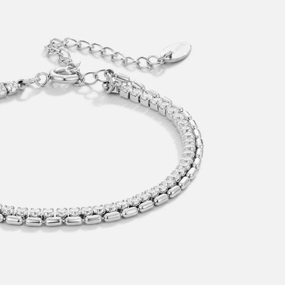 Arelia Crystal Silver Bracelet — Waterproof Sparkling Everyday Bracelet