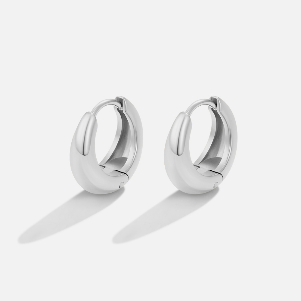 Audrey Silver Hoop Earrings — Waterproof Classic Everyday Hoops