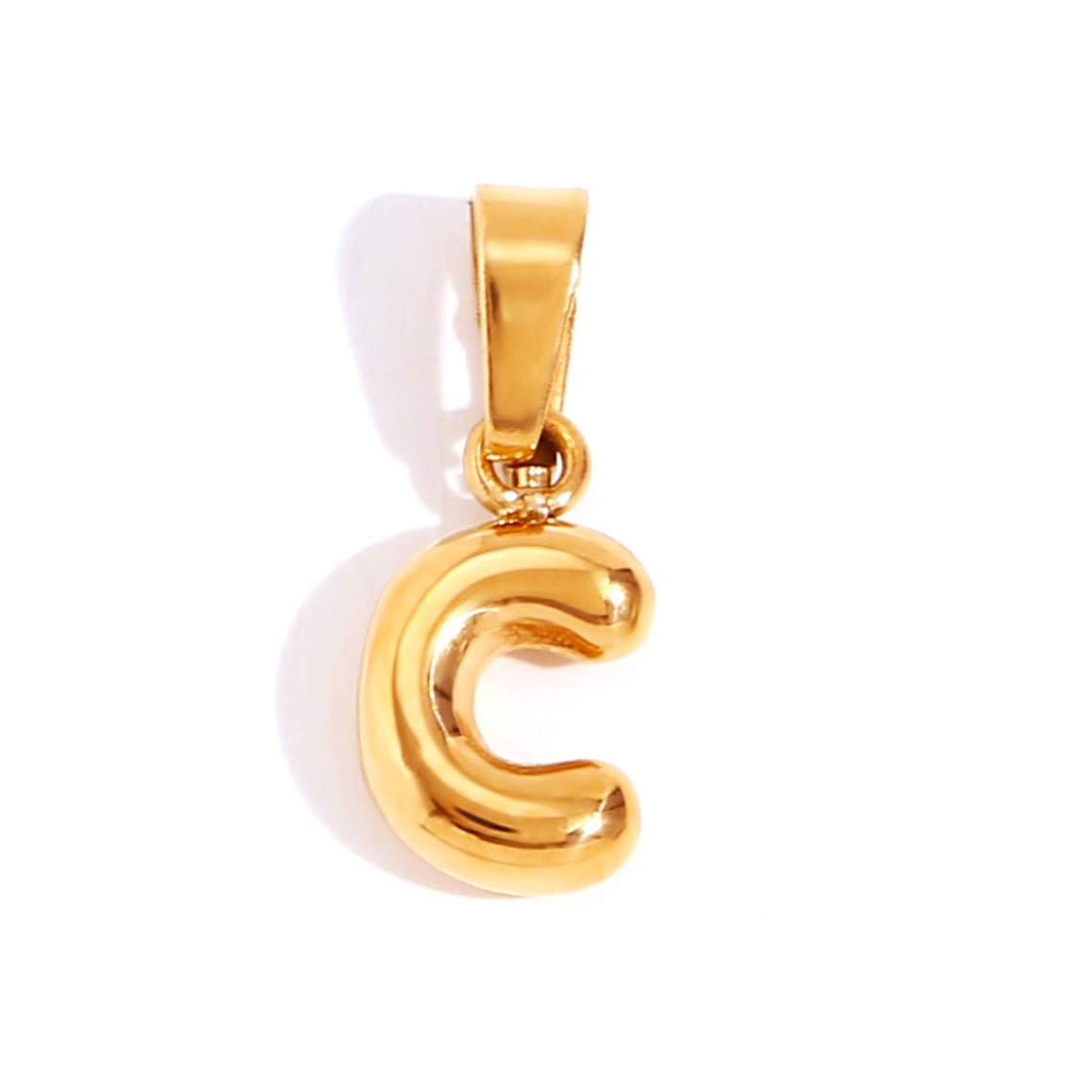 Bubble Letter Initial Necklace — Personalised Waterproof Gold Necklace