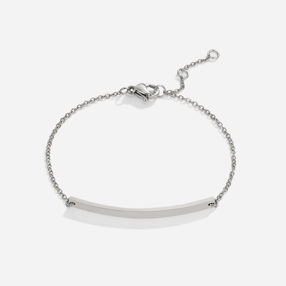 Cara Silver Bracelet — Waterproof Engraved Minimalist Everyday Bracelet