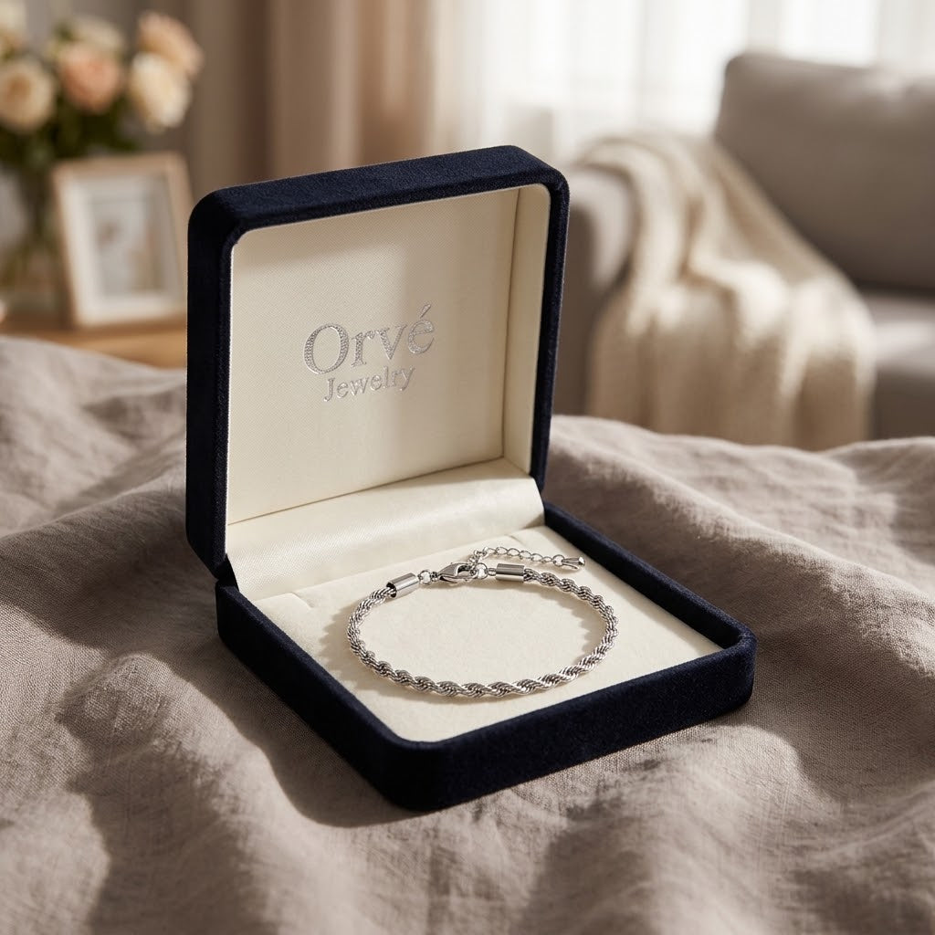 Twisted Chain Silver Bracelet — Waterproof Minimalist Everyday Bracelet