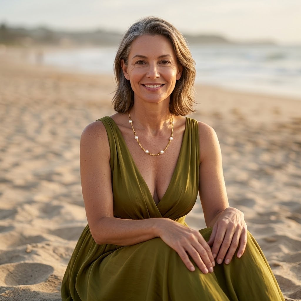 Pure Gold Pearl Necklace — Waterproof Timeless Simulated Pearl Necklace