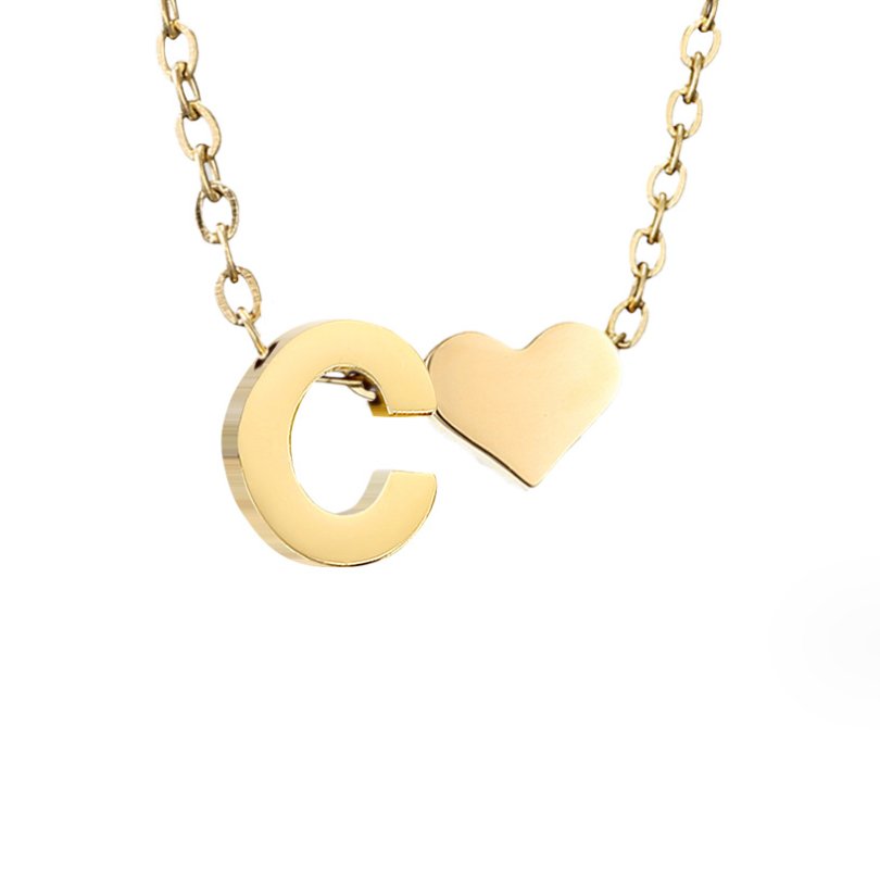 Everlasting Heart Initial Necklace — Personalised Waterproof Gold Necklace