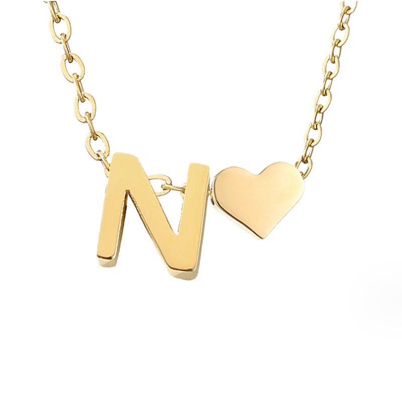 Everlasting Heart Initial Necklace — Personalised Waterproof Gold Necklace