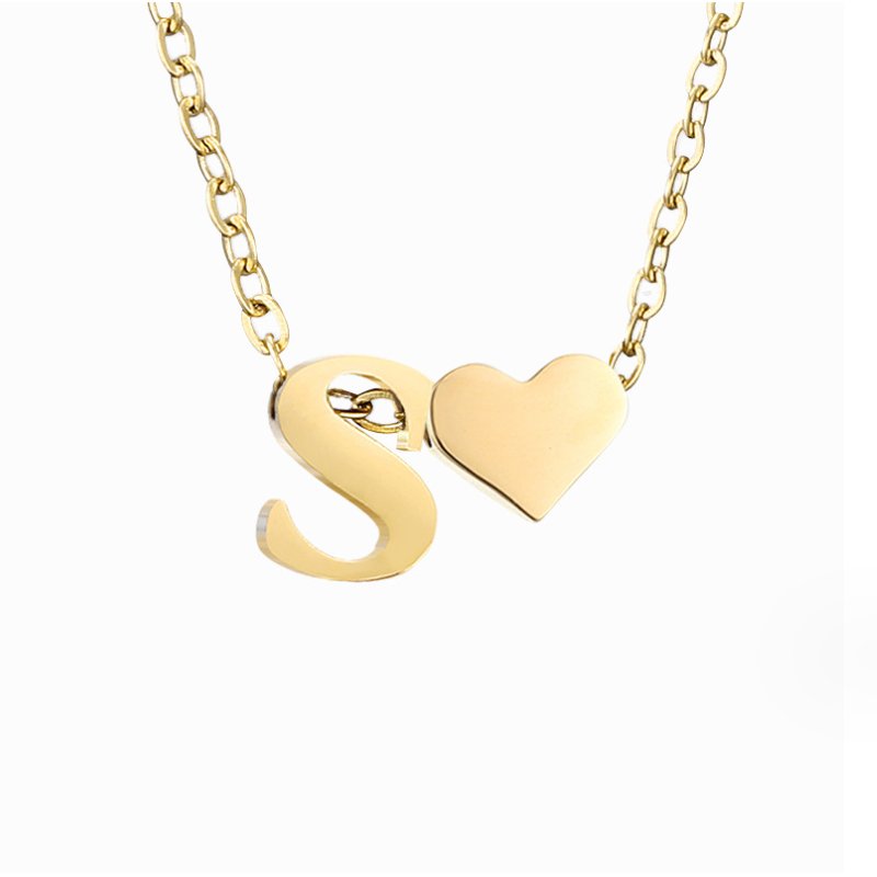 Everlasting Heart Initial Necklace — Personalised Waterproof Gold Necklace
