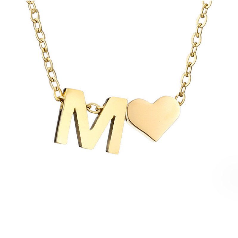 Everlasting Heart Initial Necklace — Personalised Waterproof Gold Necklace