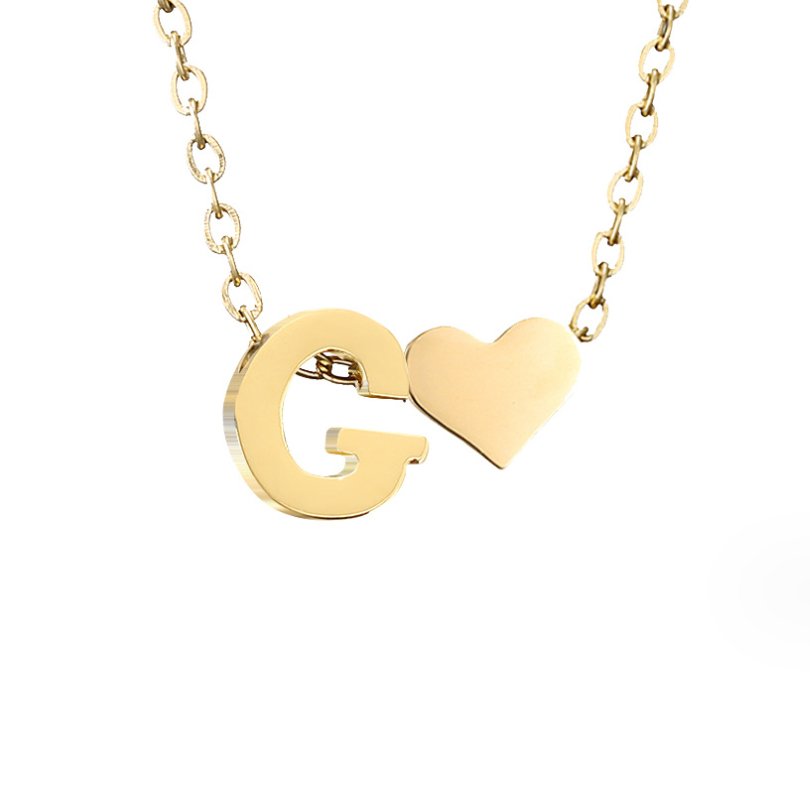 Everlasting Heart Initial Necklace — Personalised Waterproof Gold Necklace
